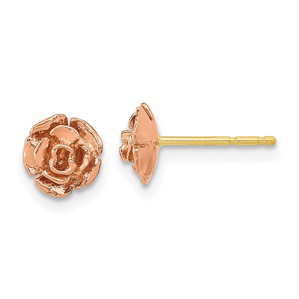 10K Yellow & Rose Gold Black Hills Rose Stud Earrings for Women - Elegant Fine Jewelry Gift for Valentine's Day, Anniversary & Special Occasions
