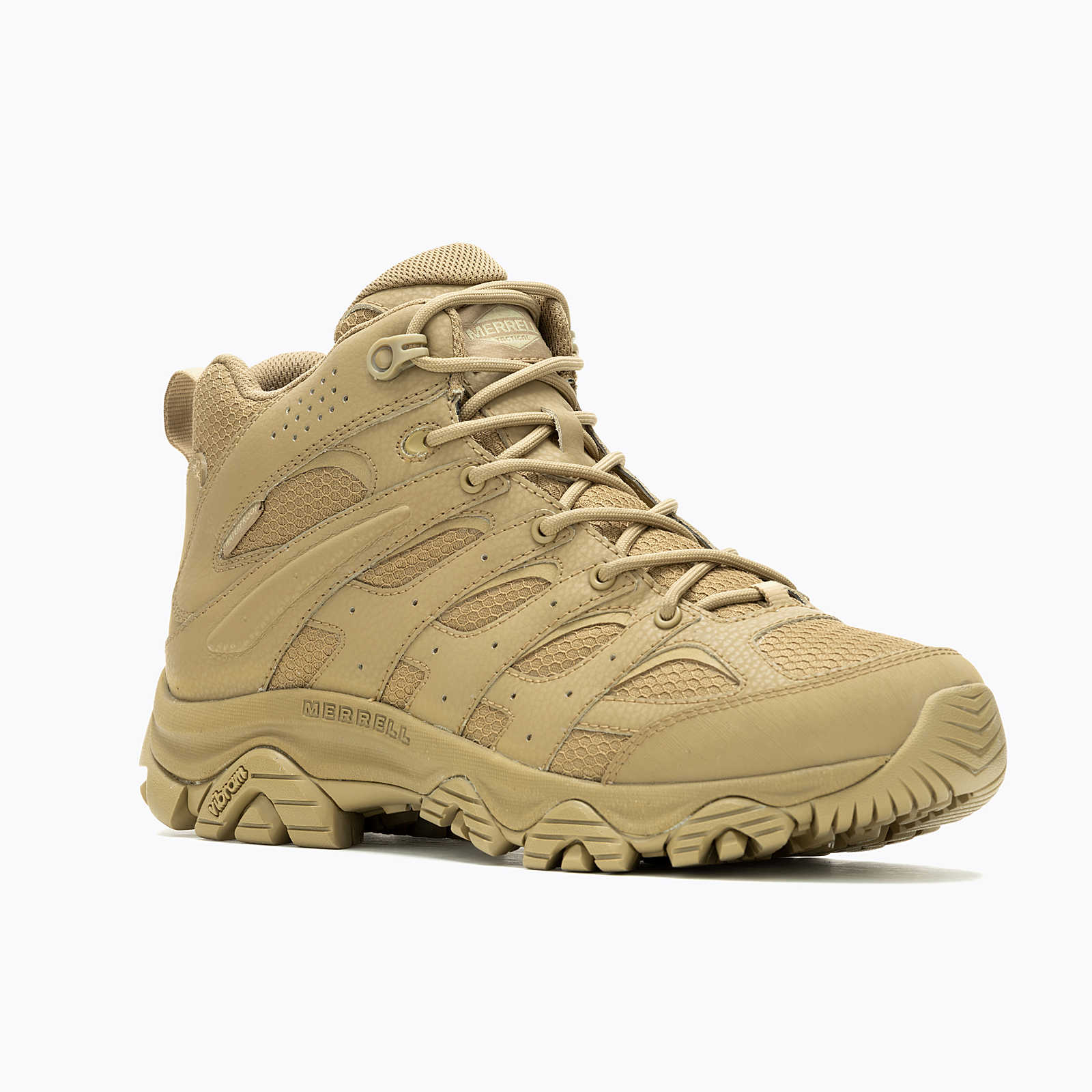 Moab 3 Mid Men's Tactical Work Boots WP - Waterproof Hiking & Outdoor Boots for Construction, Hunting & Military Use - Dark Coyote Color