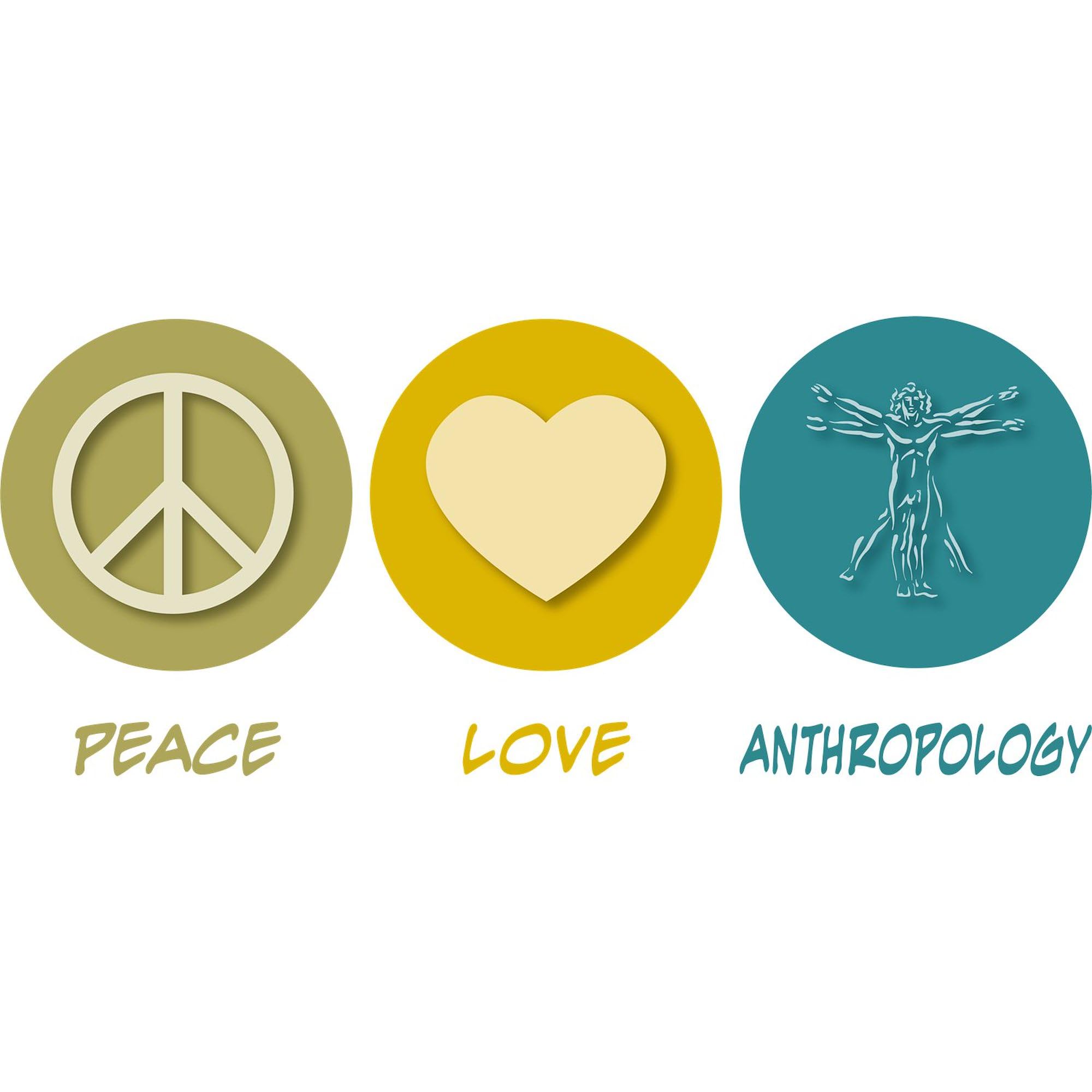 Peace Love Anthropology Oval Car Bumper Sticker - Waterproof Vinyl Decal for Cars, Laptops, Windows - Express Your Style on Vehicles, Notebooks & Home Decor