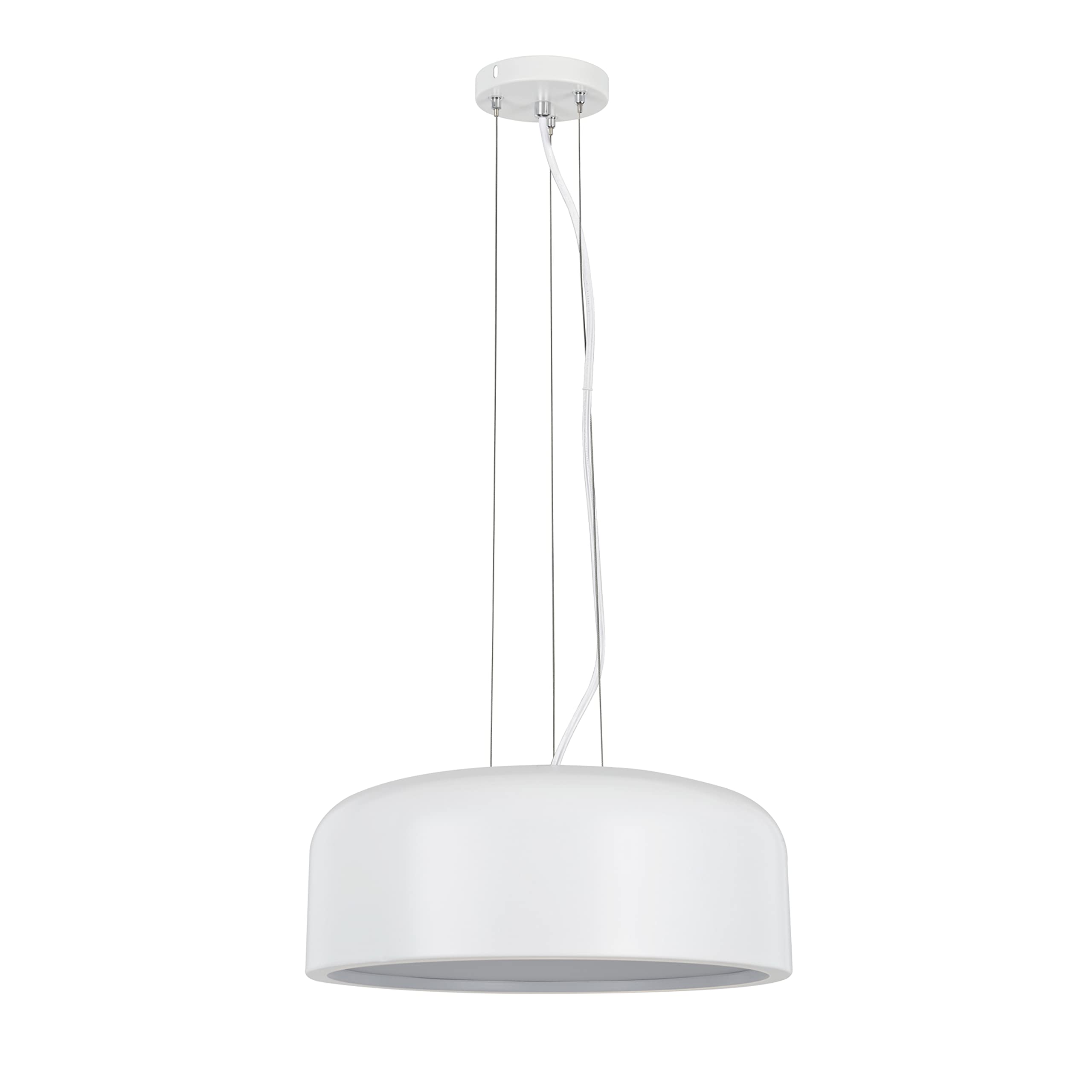 Aspen Creative 61066-2 Adjustable LED Mini Pendant Ceiling Light - Modern White Metal Shade, 5.5