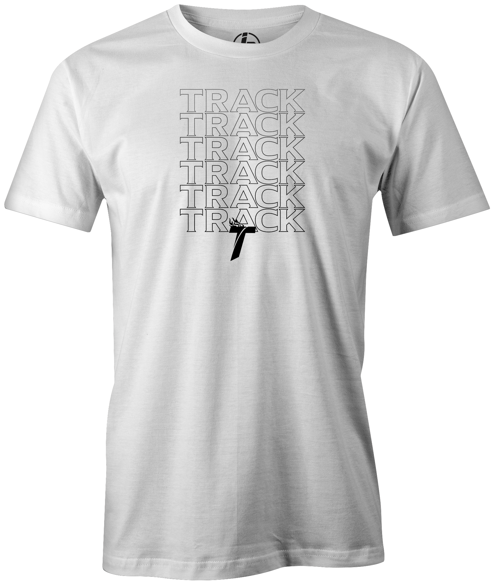 Track Stacked Bowling Tee Shirt - Comfortable Bowler T-Shirt for Men & Women - Perfect for Bowling Leagues, Tournaments & Casual Wear