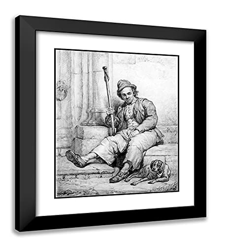 Black Modern Wood Frame with Double Matting