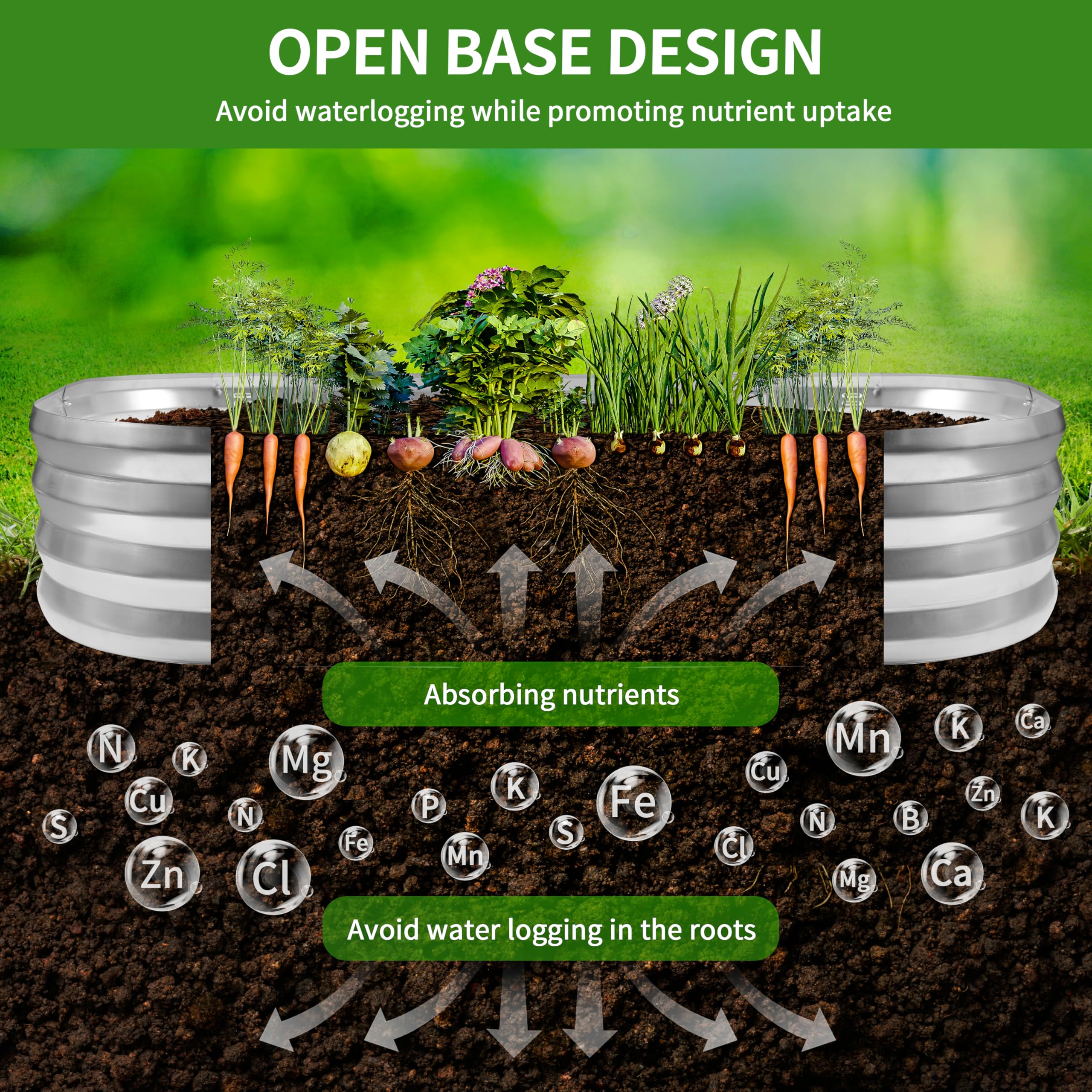 Galvanized Steel Raised Garden Bed Kit - 5x3x1FT Metal Planter Box with Breathable Side Vents - Durable 0.6MM Thickness for Vegetables, Flowers & Herbs - Perfect for Backyard, Patio & Urban Gardening - Large Square Silver Outdoor Planter