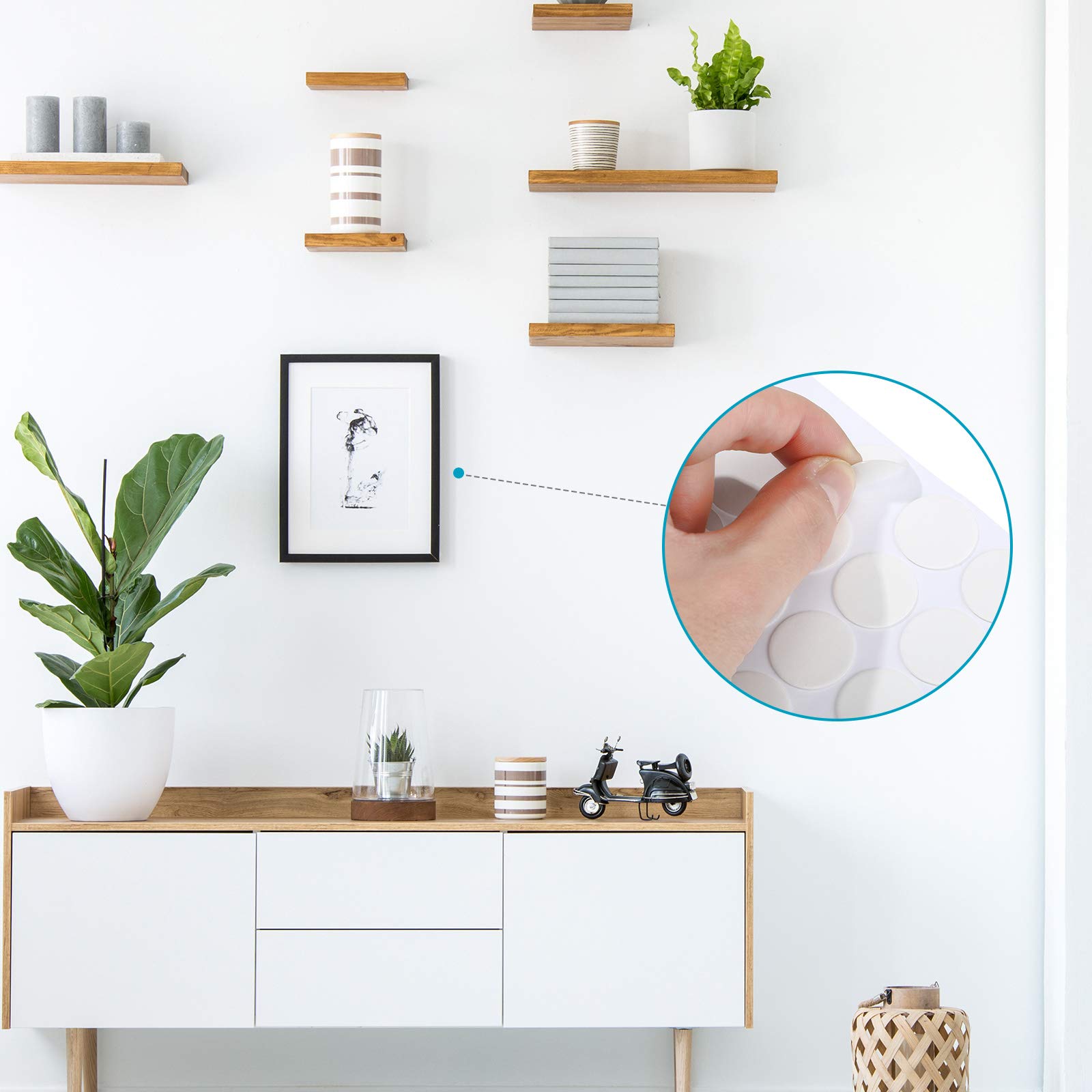 Reusable Adhesive Putty - Double-Sided Sticky Poster Tack for Hanging Pictures, Photos & Frames - Wall Safe Mounting Putty (500 Pieces, 0.8 Inch) - Perfect for Home Decor, Office Organization & Classroom Displays