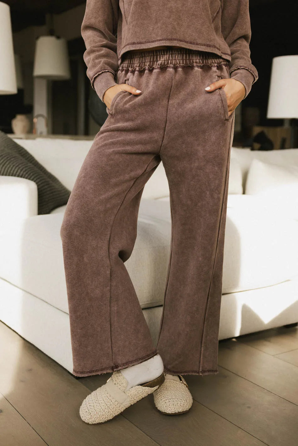 Odie Sweatpants for Women - Soft & Comfortable Burgundy Jogger Pants with Elastic Waistband - Perfect for Lounge, Yoga, Gym & Casual Wear - FINAL SALE