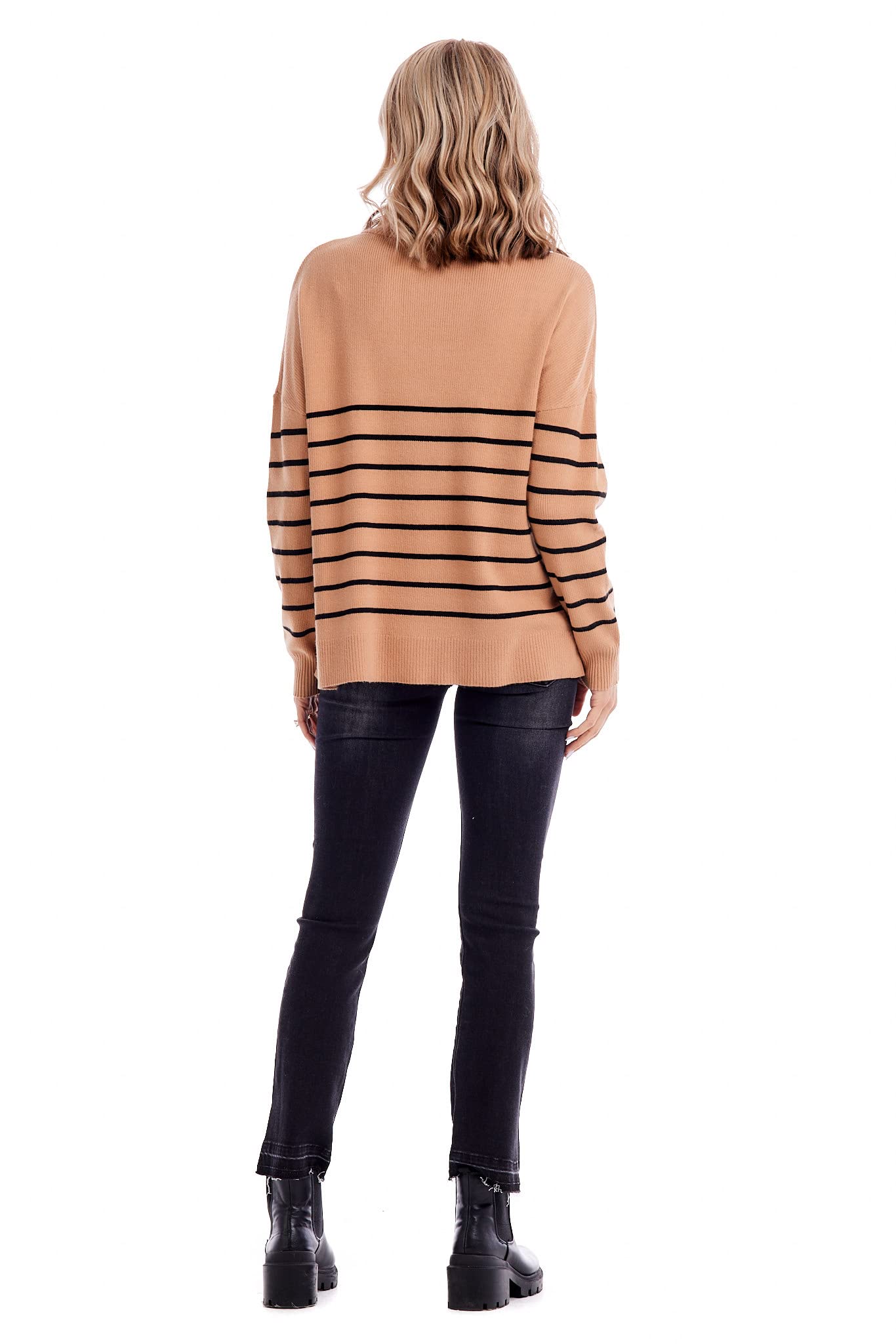 Mud Pie Women's Carlisle Striped Pullover Sweater - Cozy Casual Knit Top for Fall & Winter | Perfect for Layering, Office Wear & Weekend Outfits