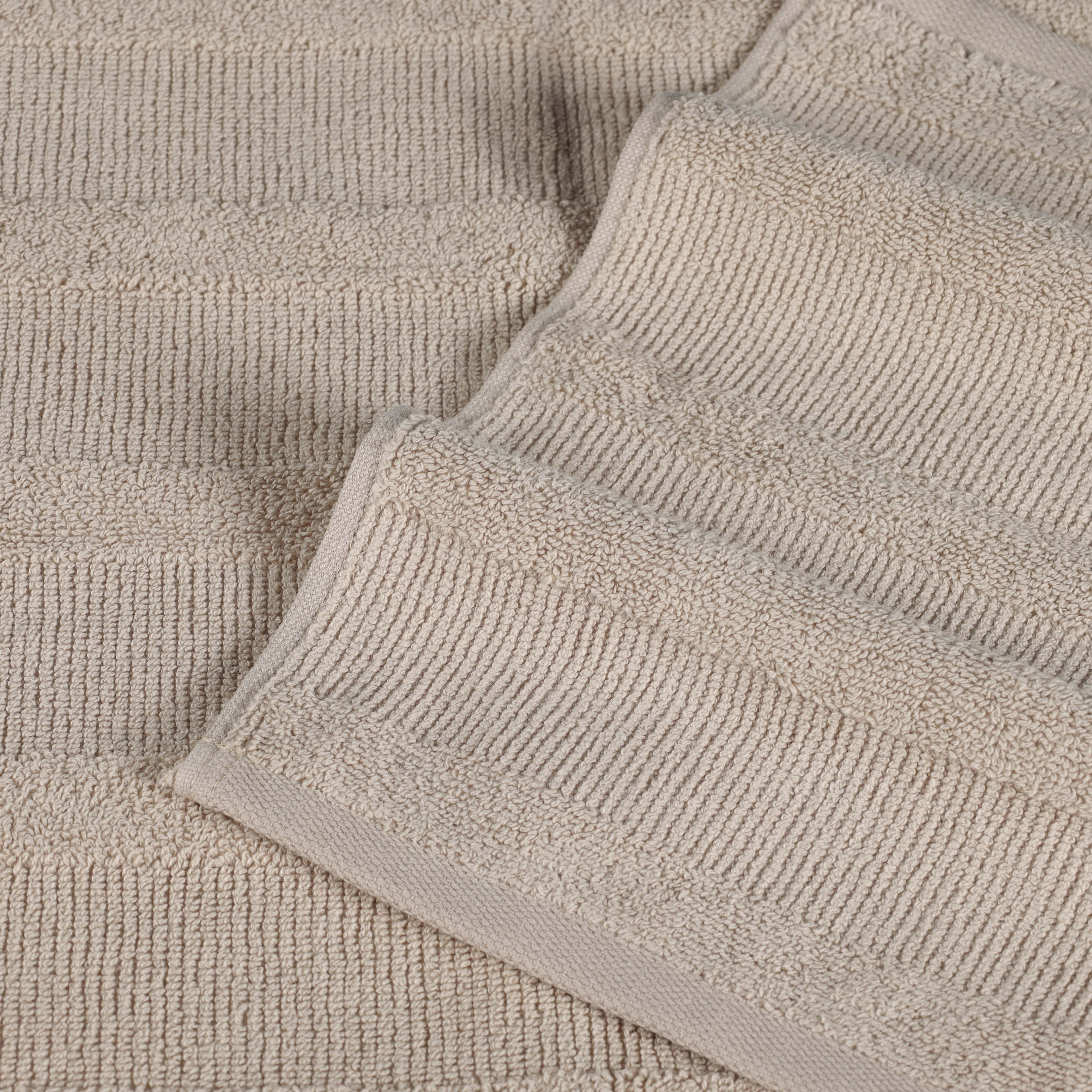 Premium 12-Piece Roma Cotton Ribbed Towel Set - Ultra Soft, Absorbent & Textured for Bath, Spa & Luxury Home Use