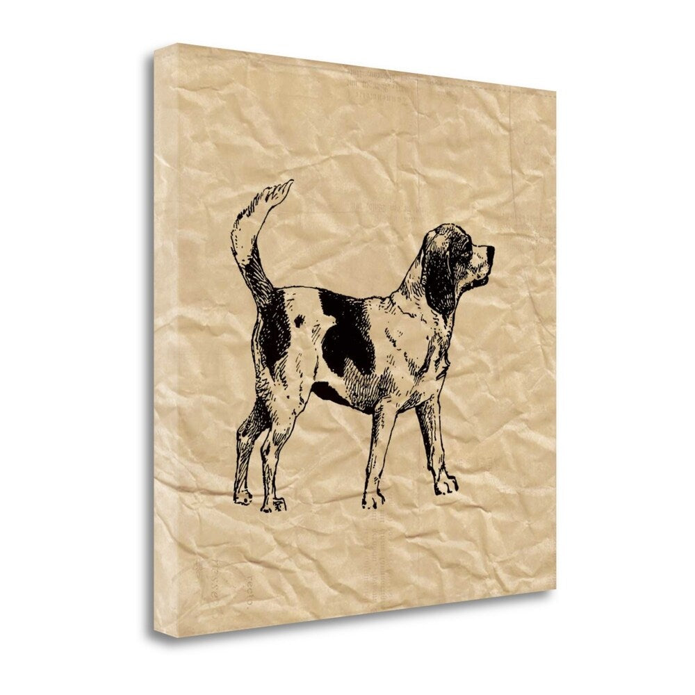 Beagle Dog Fine Art Giclee Print on Gallery Wrap Canvas - Handmade by Sabine Berg - Ready to Hang Wall Decor for Living Room, Bedroom & Office