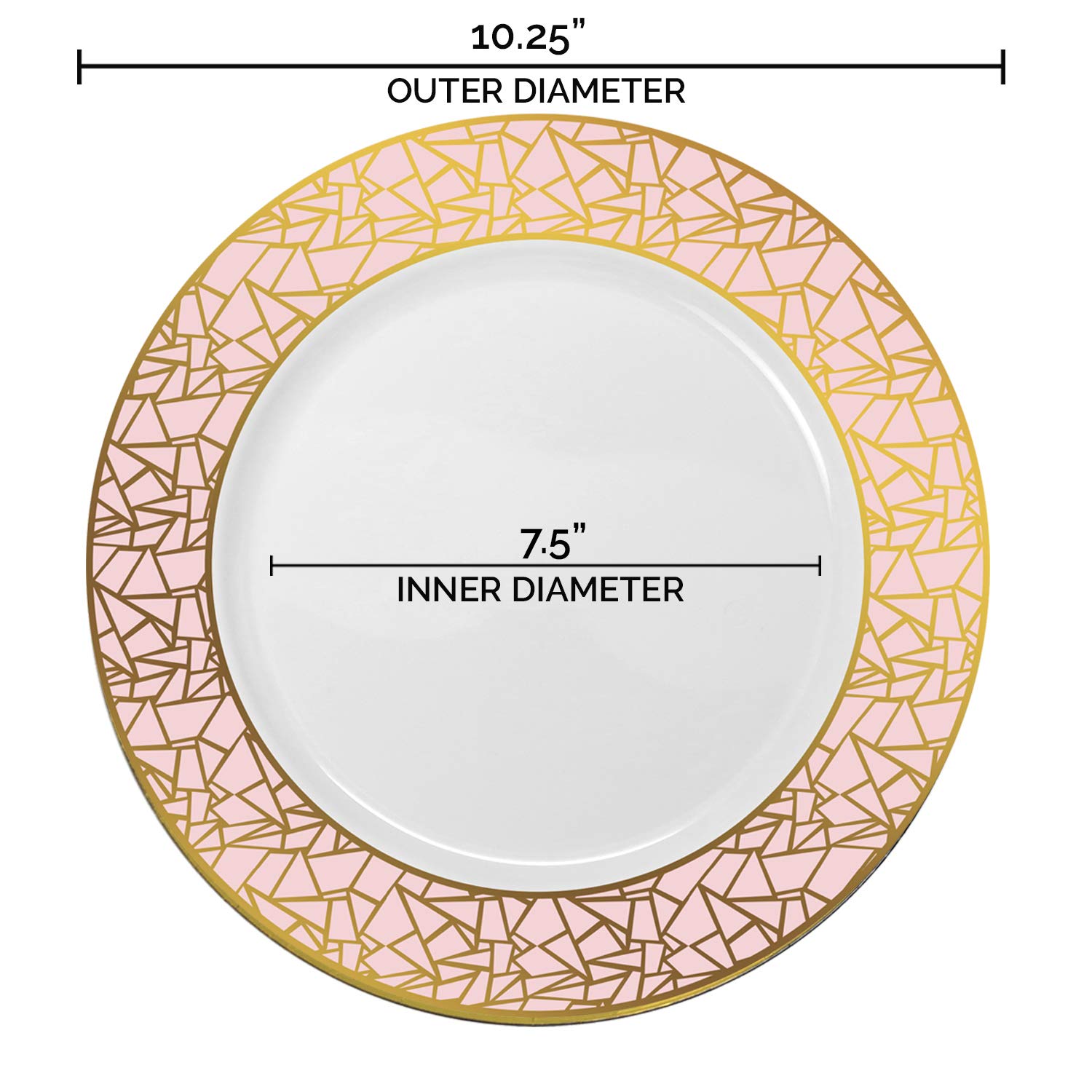 Elegant Disposable Plastic Dinner Plates 120 Pcs - 10.25