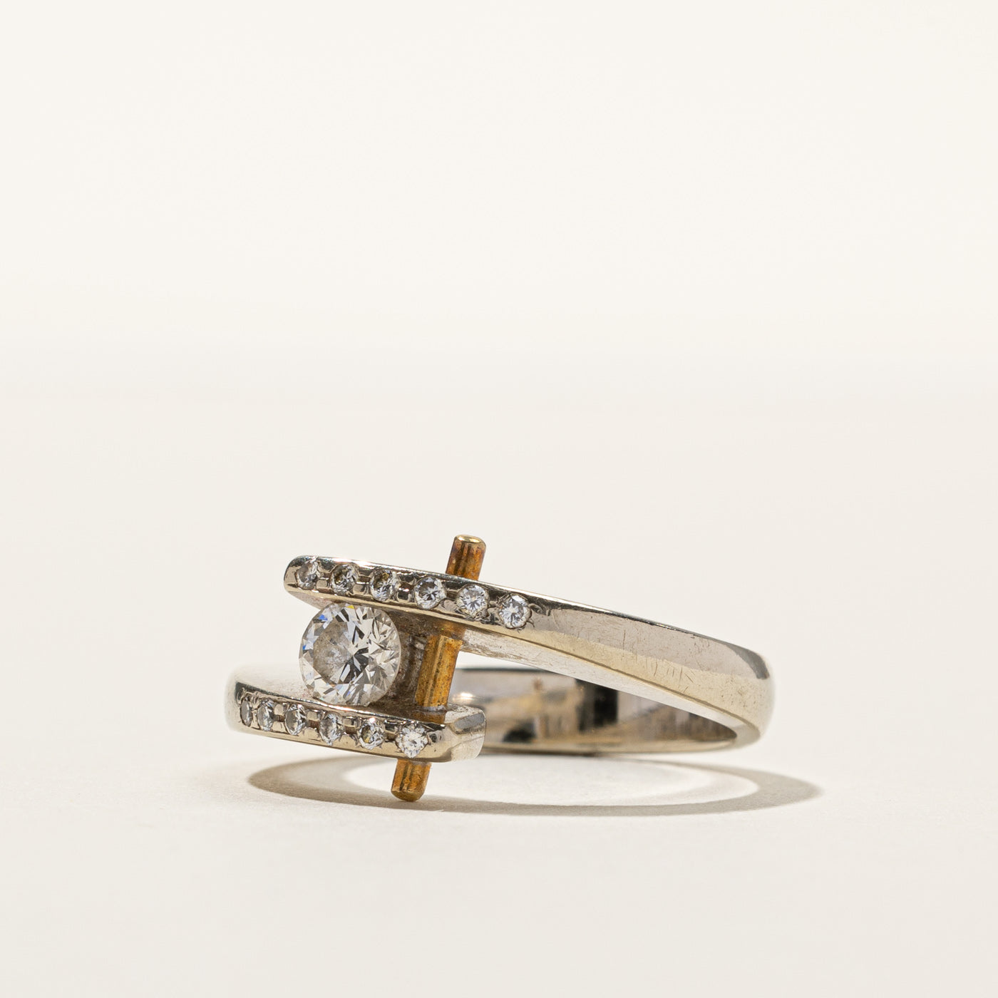 0.44ctw Canadian Diamond Bypass Ring - Size 6.5 | Elegant Wedding Band, Anniversary Gift for Her | Perfect for Engagement, Proposal & Special Occasions