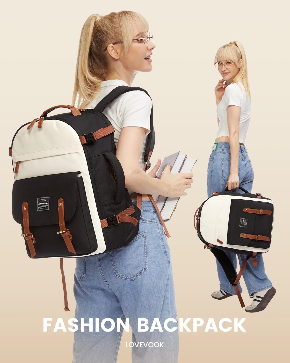**LOVEVOOK 40L Flight Approved Carry On Backpack for Women & Men - Large Personal Item Travel Bag for Airplanes, Weekender Overnight, 17 Inch Laptop Backpack for College Essentials - Perfect for Business Trips, Commuting & Weekend Getaways**