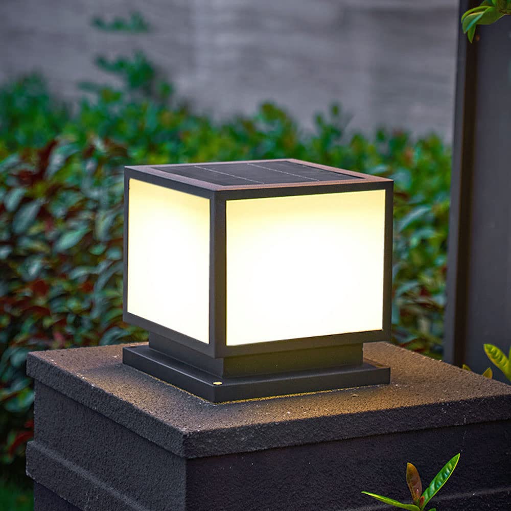 Home Zone Security Solar Post Cap Lights - Classic Solar Powered Outdoor Fence Lights with High Brightness LED for Garden, Deck & Patio - Fits 4x4, 5x5 & 6x6 Wooden Posts - Perfect for Pathway Lighting, Backyard Security & Landscape Decoration