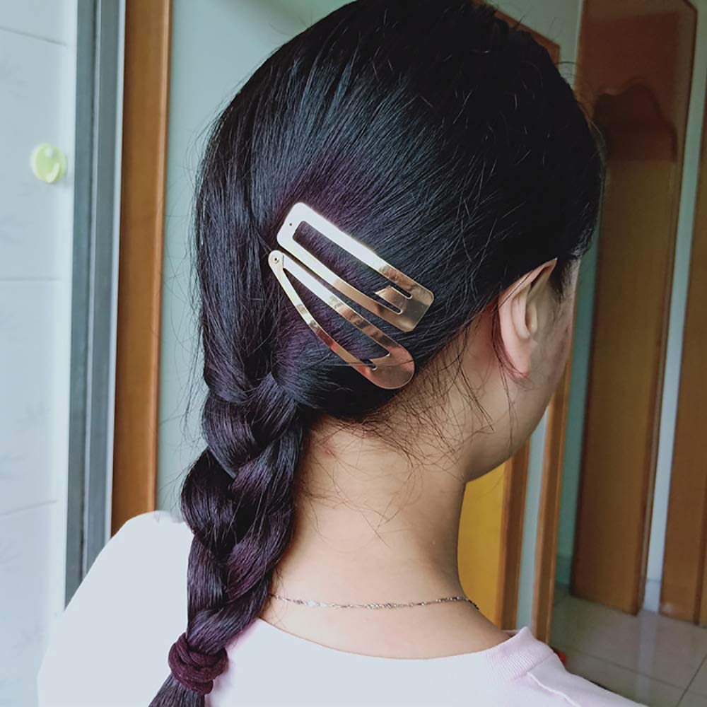 80 Pack Silver Metal Snap Hair Clips for Women & Girls - Strong Rectangle Hair Barrettes for Bangs & Styling - Perfect for School, Work, Parties & Everyday Use