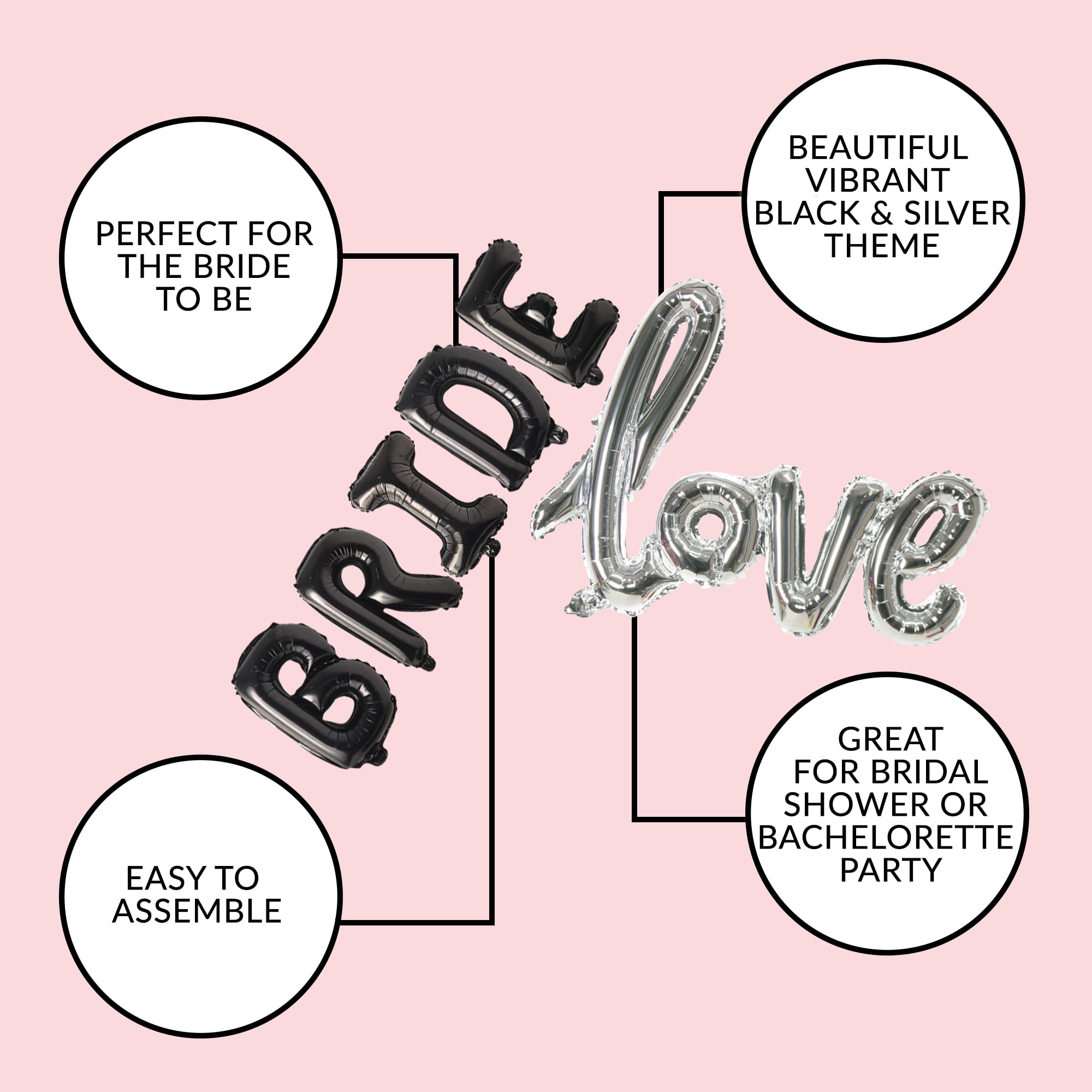 28-Piece Bachelorette Party Decorations Kit for Bride to Be - Bridal Shower & Engagement Party Supplies with Balloons, Sash, Foil Backdrop Curtain (Black) | Perfect for Wedding Showers, Girls' Night Out & Bachelorette Celebrations