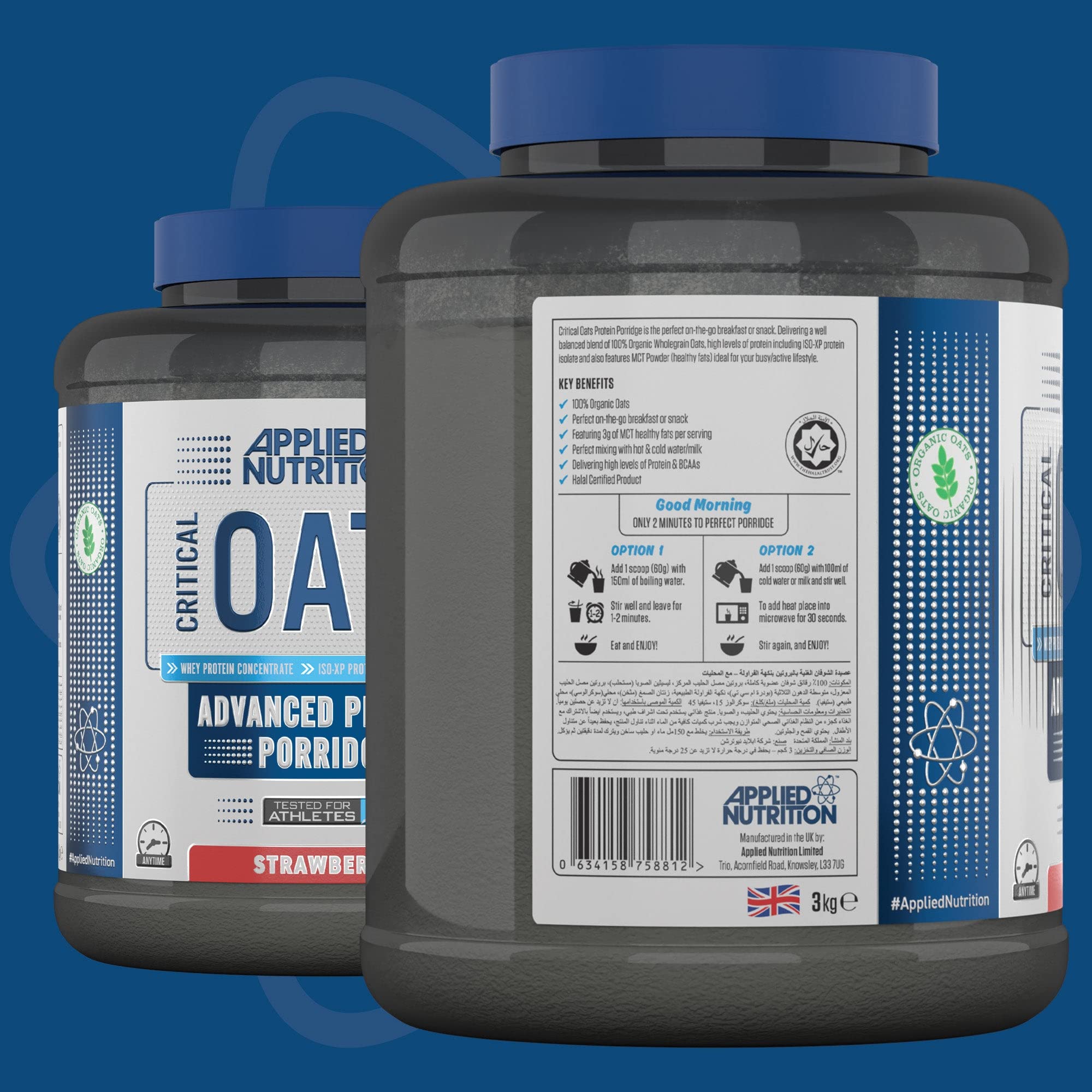Applied Nutrition Critical Oats 3kg - Premium Protein Oatmeal for Bodybuilding & Weight Management | Ideal for Post-Workout Recovery & Healthy Breakfast