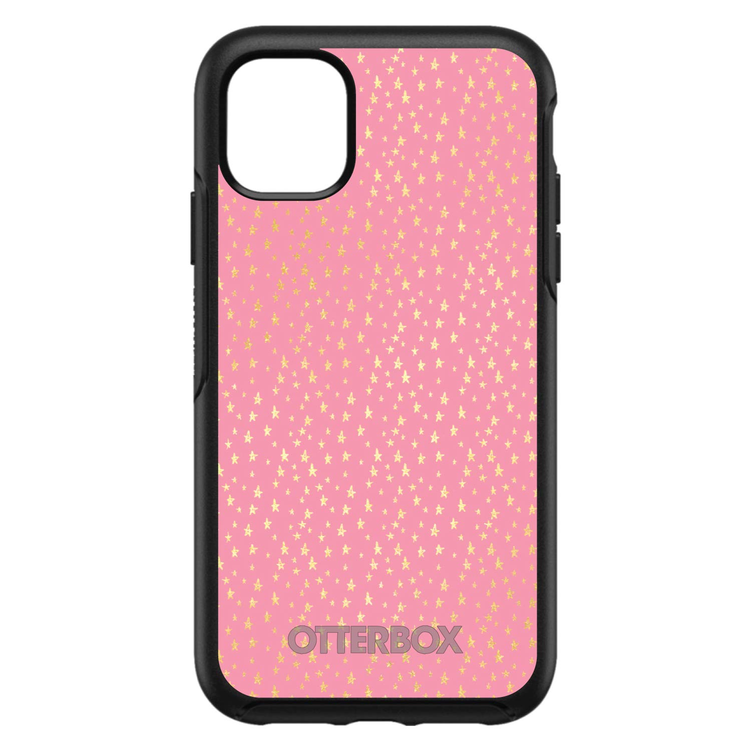 DistinctInk iPhone 13 Pro MAX Case (6.7 Inch) - Pink & Gold Star Pattern Protective Phone Cover | Shockproof Slim Fit Replacement for OtterBox Symmetry | Perfect for Everyday Use, Travel & Outdoor Activities