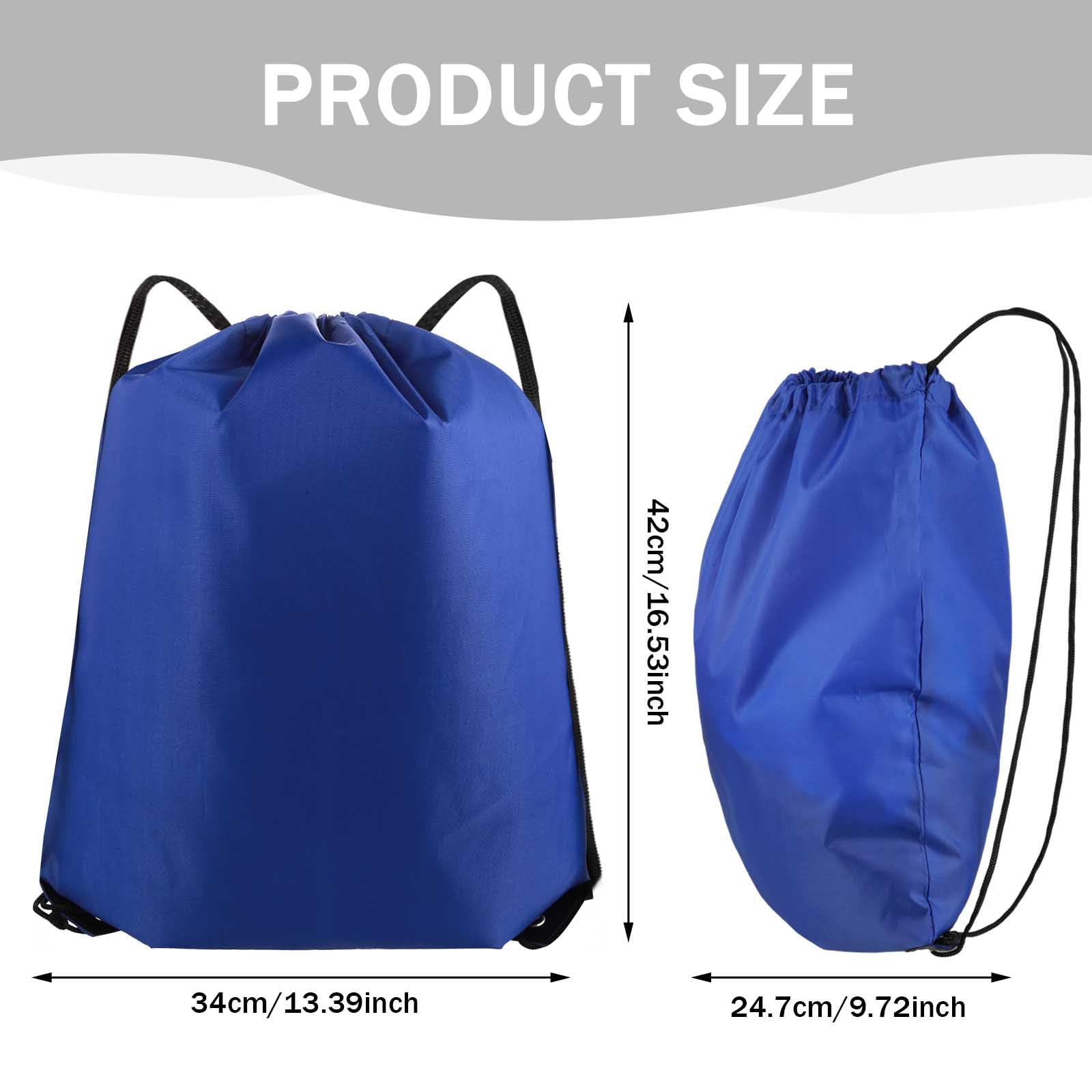 2 Pack Black Drawstring Backpack - Lightweight Gym Sack with Adjustable Cinch Cord for Sports, Travel & Storage | Perfect for Workout, Beach & School Supplies