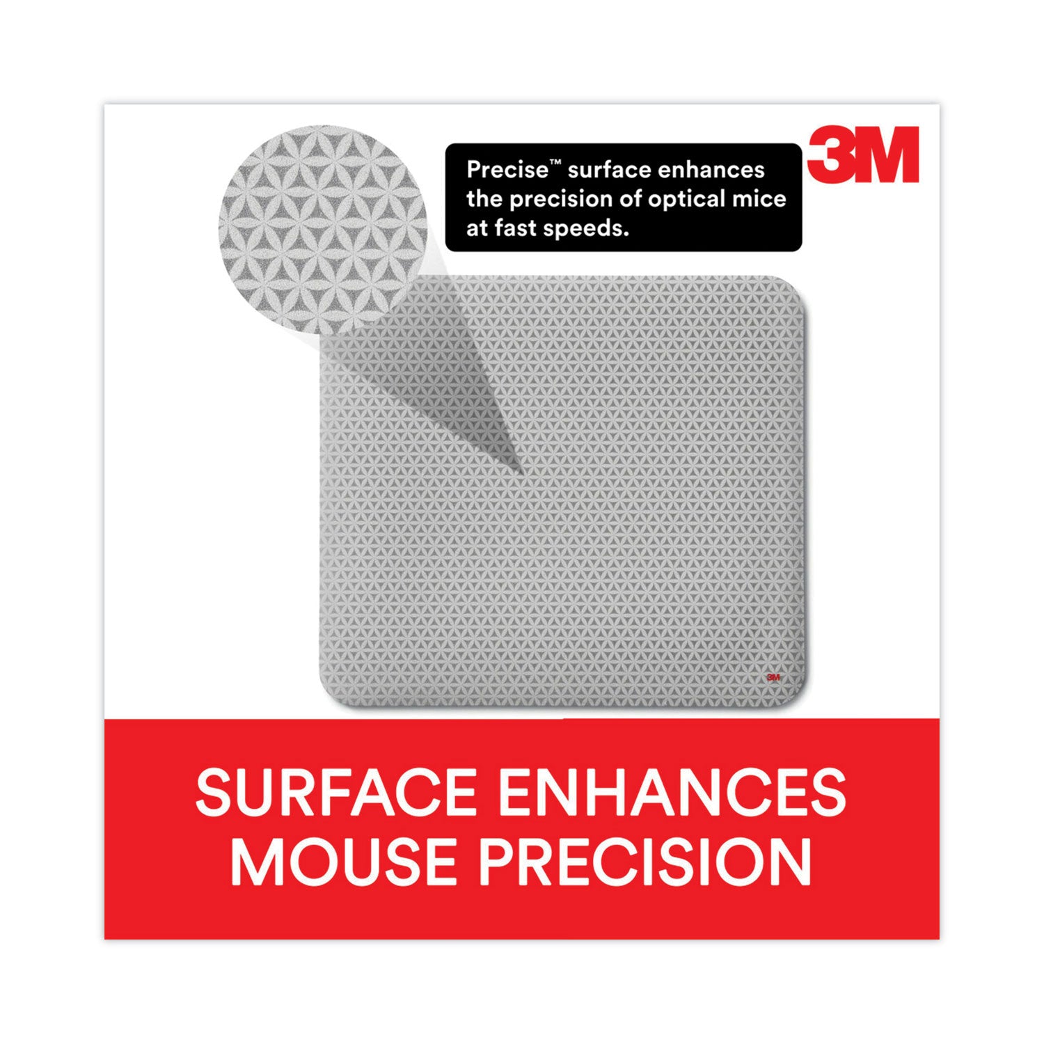 3M™ Precise Mouse Pad with Non-Slip Backing - 9 x 8 Inches - Ergonomic Bitmap Design for Gaming & Office Work - Smooth Tracking for PC, Laptop & Mac - Perfect for Gamers, Graphic Designers & Professionals
