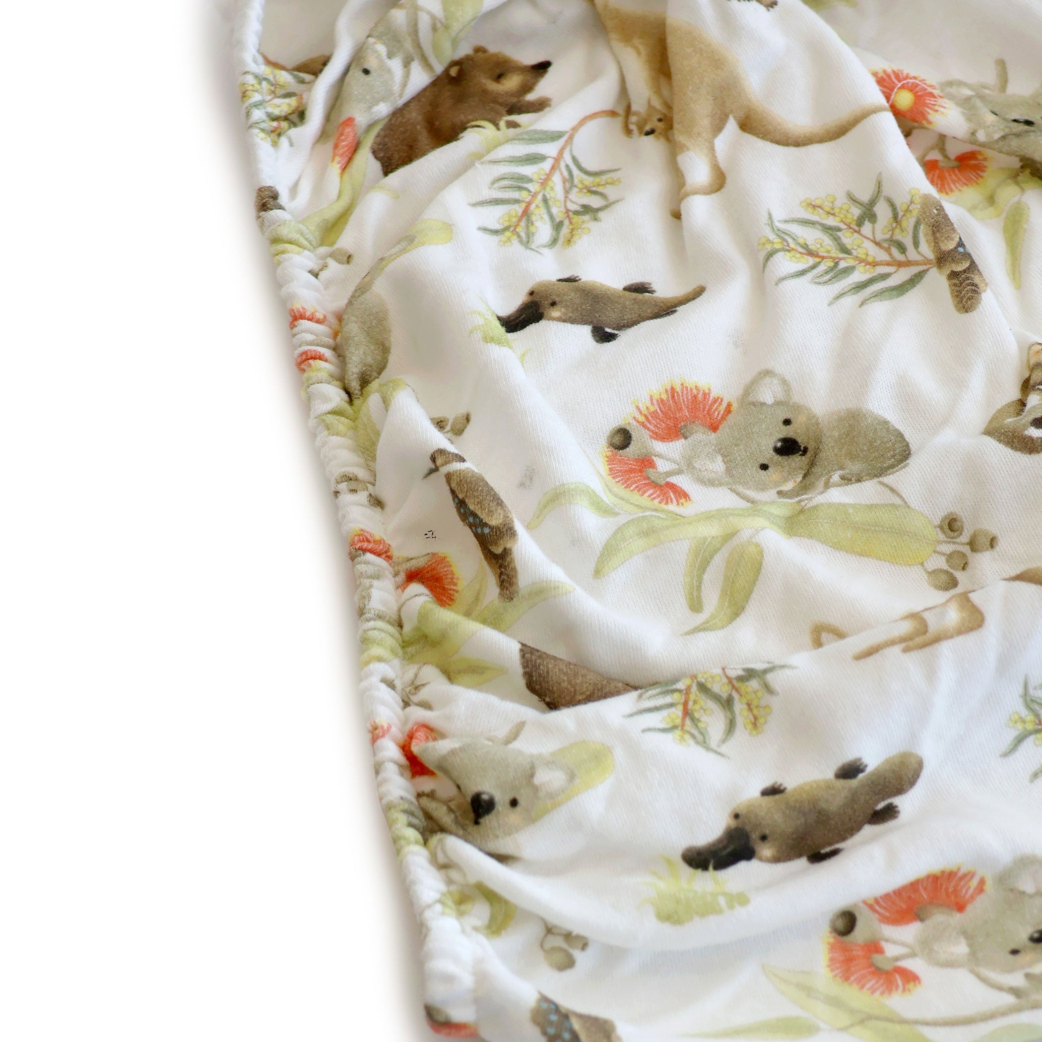 Aussie Animals Co-Sleeper Bedside Crib Jersey Fitted Sheet - Soft & Breathable for Baby Bassinet, Cradle, and Portable Sleeper - Perfect for Nursery, Travel, and Overnight Stays