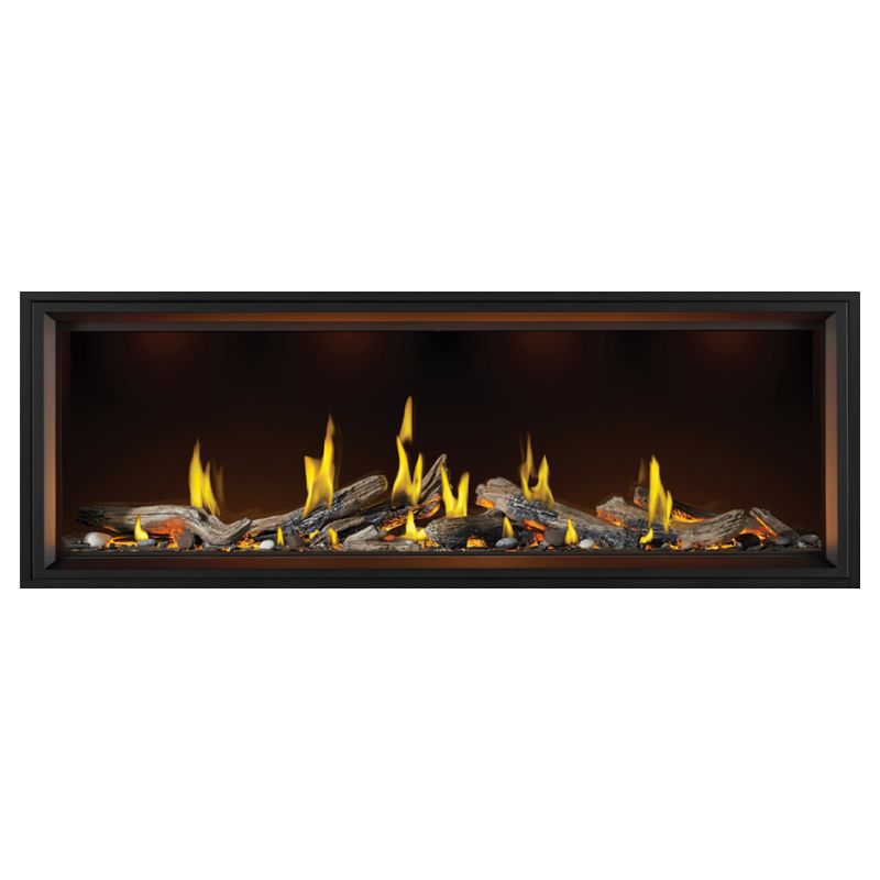 Napoleon 74-Inch Tall Vector Direct Vent Linear Gas Fireplace with Realistic Luminous Logs - Perfect for Modern Living Rooms & Luxury Home Heating