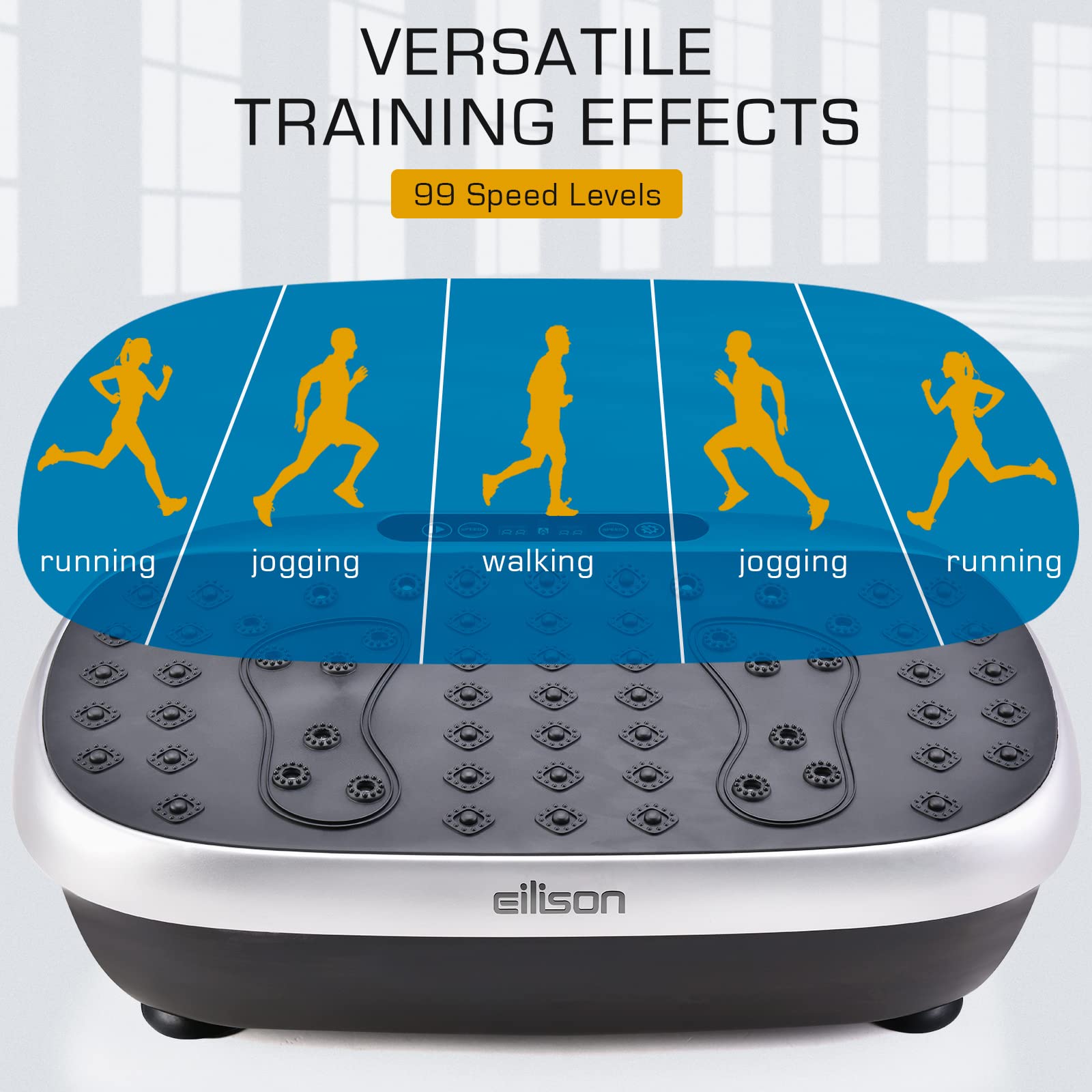 EILISON Atom Vibration Plate Exercise Machine - Full Body Workout Platform for Lymphatic Drainage & Acupressure Therapy - Home Fitness Equipment with Resistance Bands for Weight Loss, 300lbs Capacity - Ideal for Home Gym, Physical Therapy & Muscle Recovery