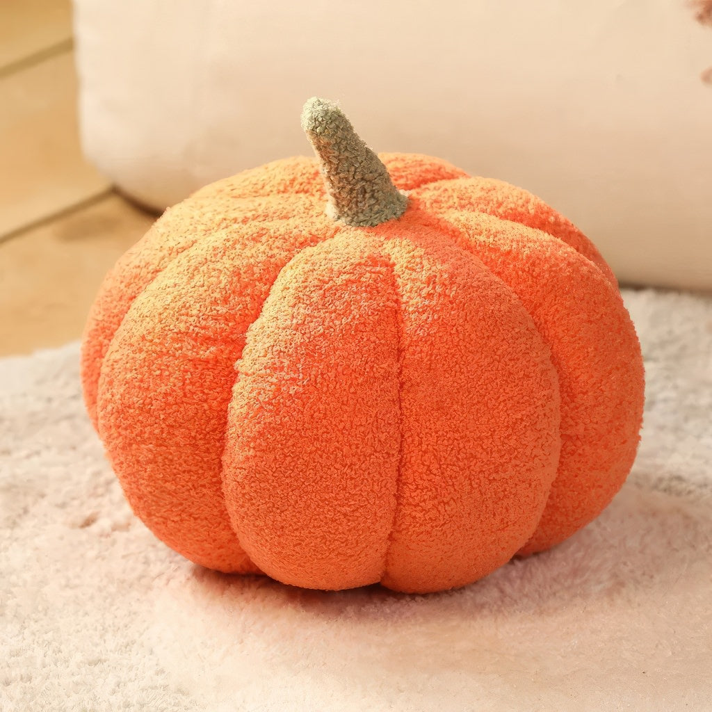 Soft Terry Pumpkin Plush Pillow - Cute Fall Decor for Home, Sofa & Bed - Perfect for Halloween, Thanksgiving & Cozy Autumn Nights