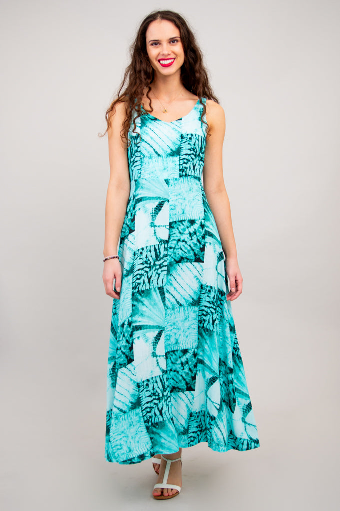 Stylish Coraline Dress - Handmade Shibori Dyed Linen Bamboo Blend - Perfect for Summer Outings & Boho Fashion