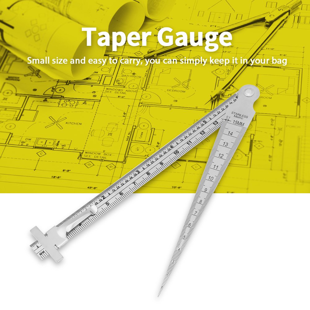 Stainless Steel Taper Gauge - Rust-Resistant Welding Depth Length Ruler for Hole Inspection & Measurement | Precision Tool for Metalworking, Plumbing & DIY Projects