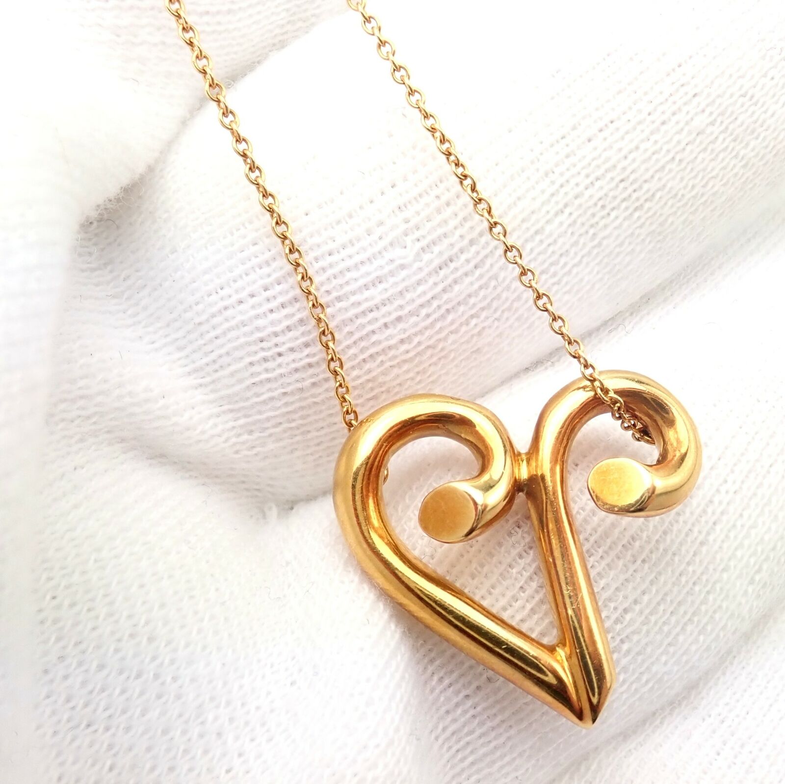 Tiffany & Co Picasso 18k Yellow Gold Large Zodiac Aries Pendant Necklace for Women - Luxury Astrology Jewelry Gift for Birthday, Anniversary & Special Occasions