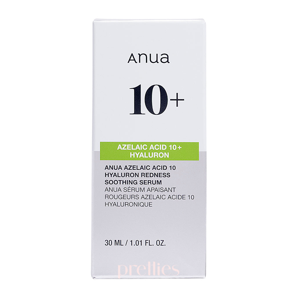 ANUA Azelaic Acid 10% Hyaluronic Acid Serum for Redness Relief & Soothing - 30ml Korean Skincare for Sensitive Skin & Rosacea Care - Perfect for Daily Calming Routine & Post-Treatment Recovery