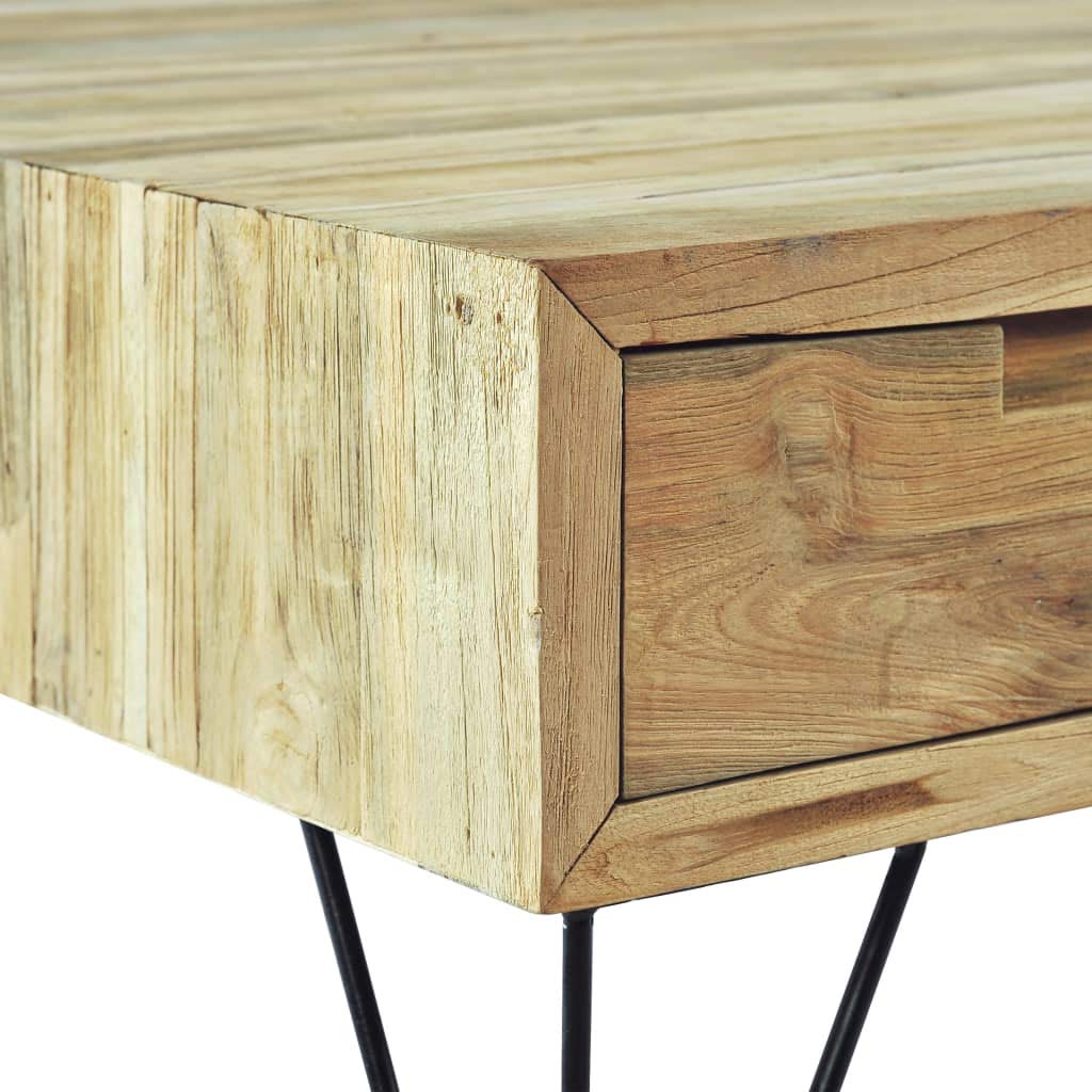 Rustic Solid Teak Wood Square Coffee Table with Storage for Living Room, Study, Bedroom - Durable Center Table for Home Decor & Small Space Furniture