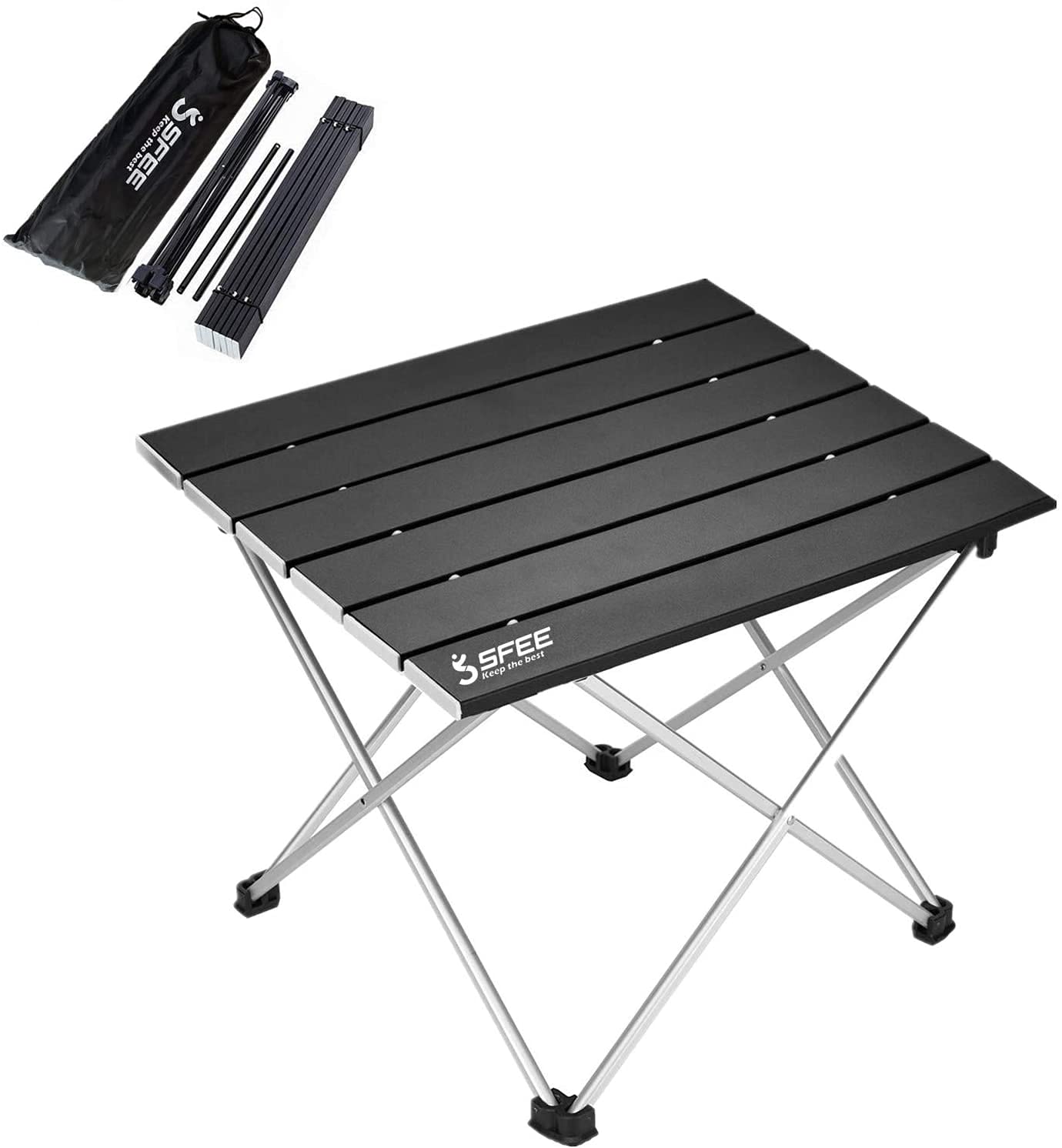 Sfee Folding Camping Table - Portable Ultralight Aluminum Picnic Table for Outdoor, Hiking, BBQ, Beach & Fishing | Compact Roll-Up Design with Carry Bag | Perfect for Camping, Tailgating & Backyard Parties