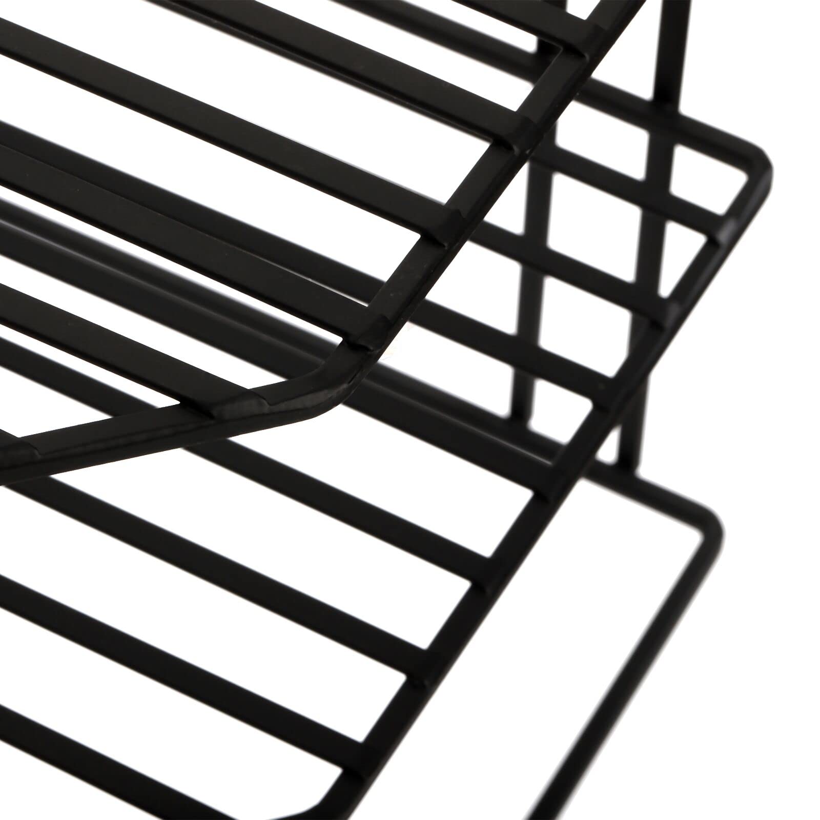 3-Tier Metal Wire Kitchen Corner Shelf Organizer - 9x9x7.5 Inch Counter & Cabinet Storage Rack for Plates, Cups, Dishes - Space Saving Pantry Solution for Small Kitchens, Bathrooms & Dorm Rooms