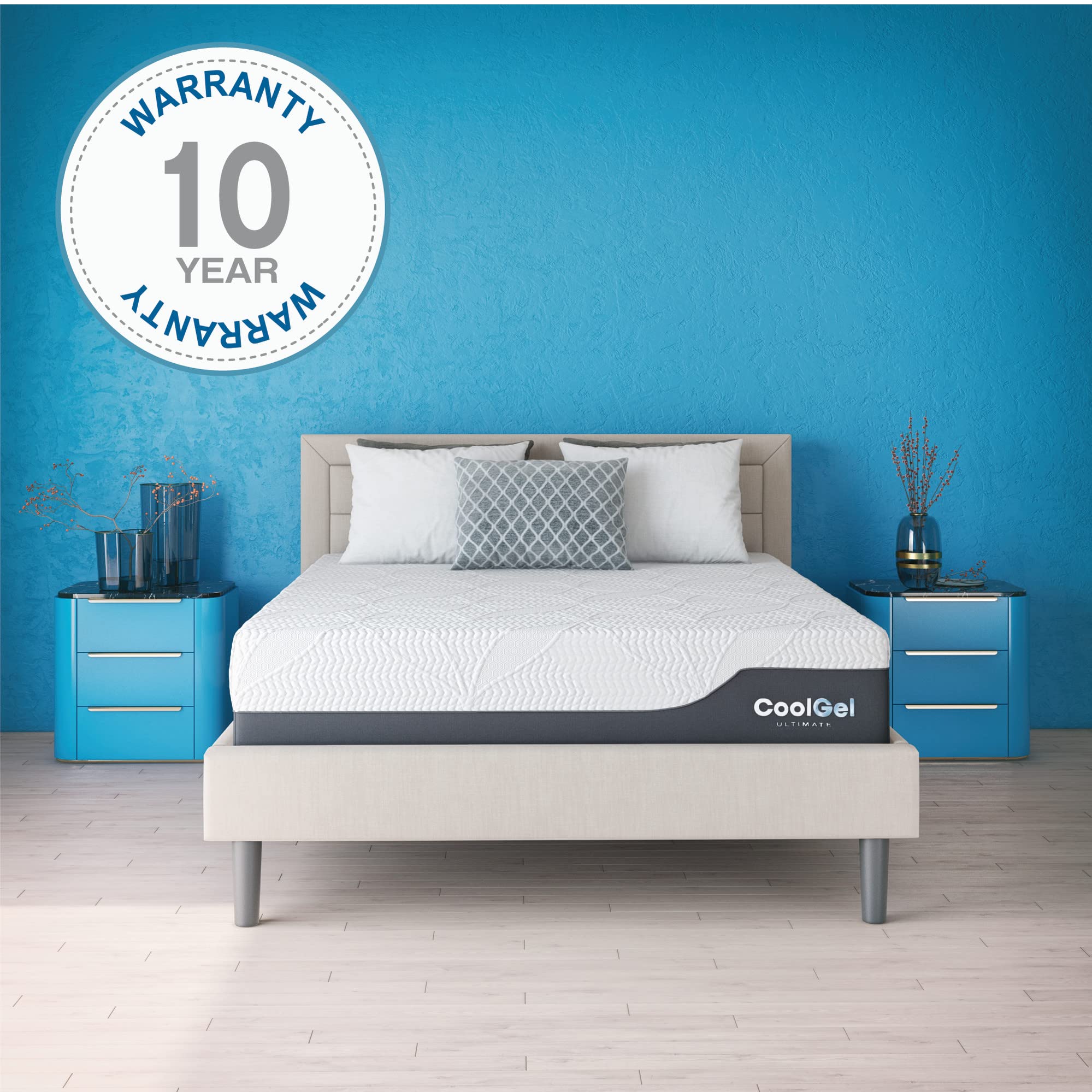 14 Inch Medium Firm Cooling Gel Memory Foam Mattress Queen Size - CertiPUR-US Certified with Pressure Relief & 2 Free CoolGel Pillows | Bed in a Box for Hot Sleepers, Back Pain Relief & Guest Room Comfort