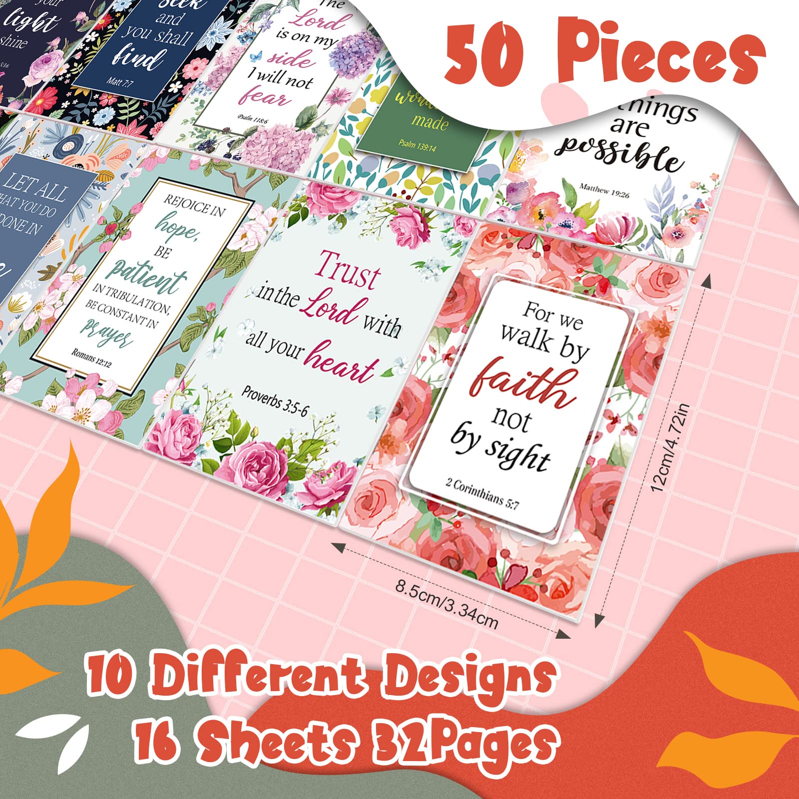 50 Pack Christian Prayer Notebooks - Bible Verse Journals, Inspirational Notepads for Women & Men, Religious Gifts Bulk - Pocket Scripture Notepads for Office, School, Home, Church & Bible Study (Novel Style)
