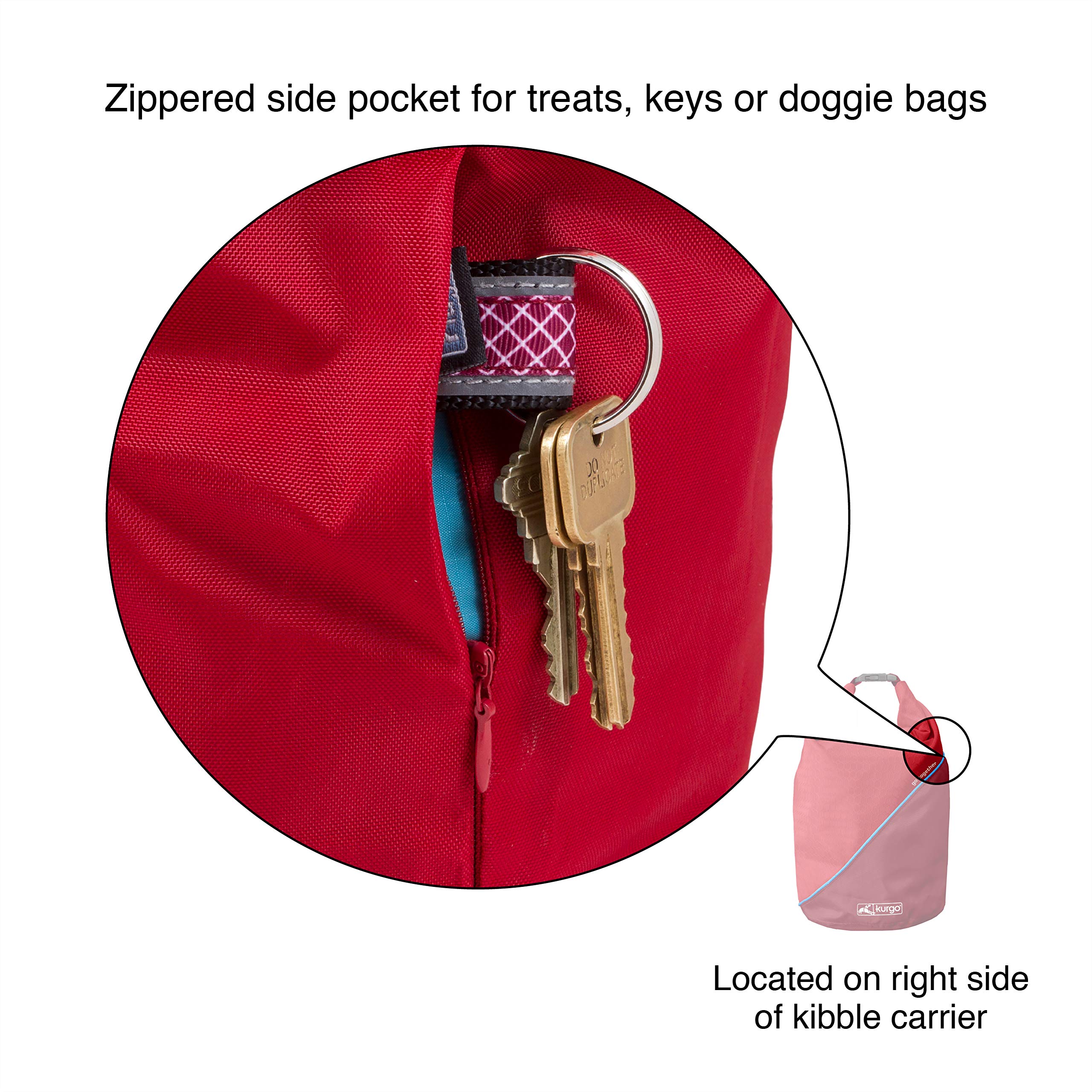 Kurgo Kibble Carrier for Dogs - Portable Dog Food Travel Bag & Storage Container | BPA Free, Foldable, Holds 5 lbs | Perfect for Camping, Hiking & Outdoor Adventures (Coastal Blue)