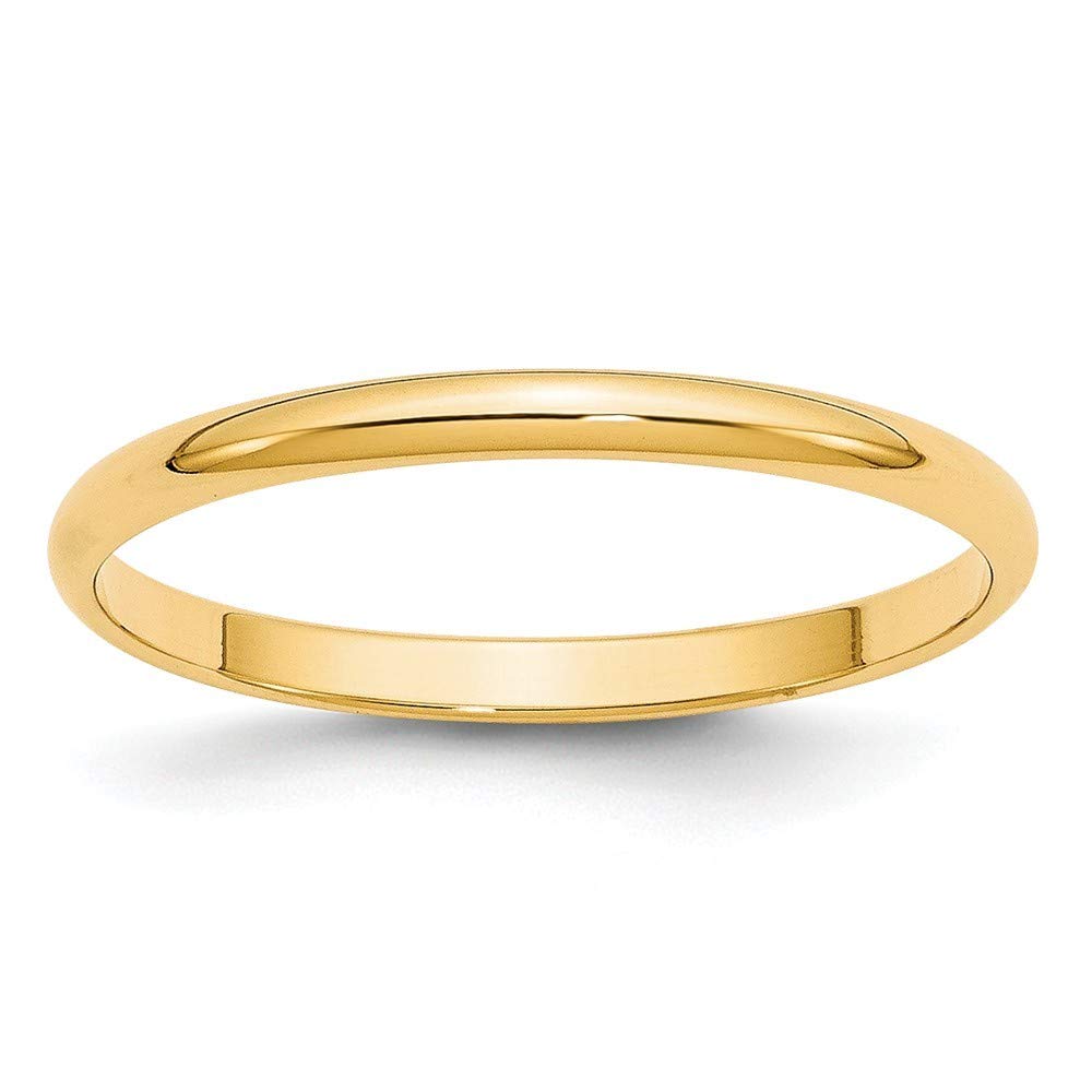 14K Gold Half Round Band Ring for Women - White Gold, Yellow Gold, Rose Gold - Available in 2mm to 8mm Widths & Multiple Sizes - Perfect for Weddings, Anniversaries, and Everyday Elegance