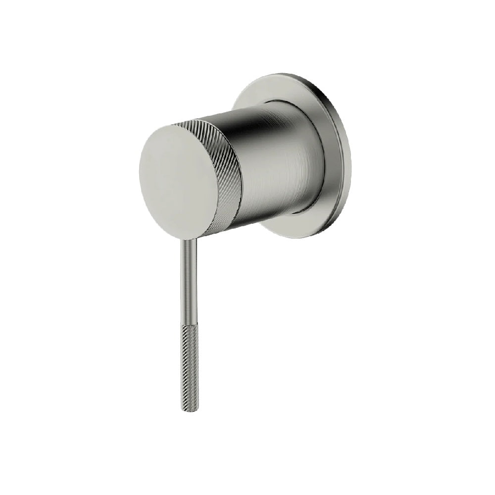 Abey Poco Knurled Shower Mixer Trim - Brushed Nickel Finish 6SH EXT KBN - Modern Bathroom Faucet for Luxury Showers & Spa Experience