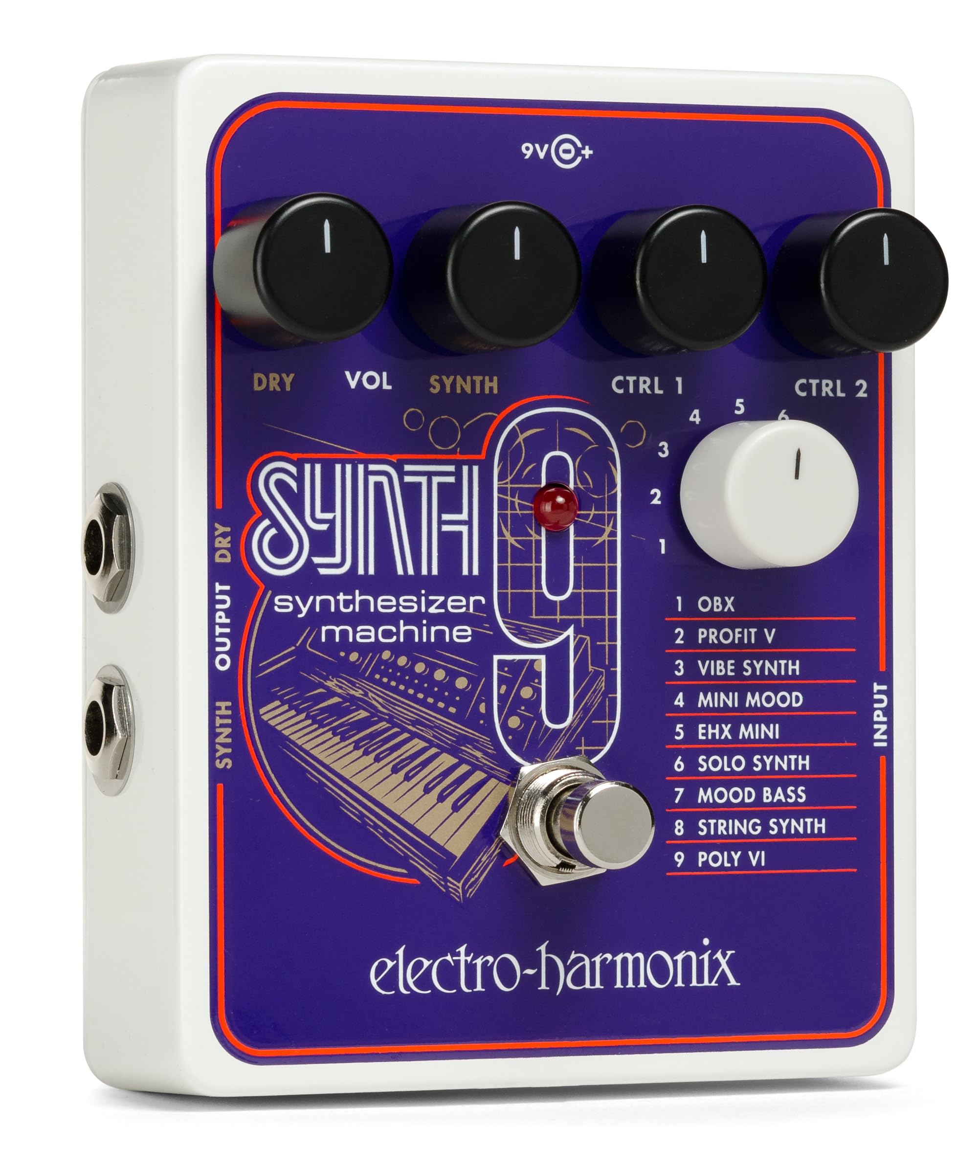 Electro-Harmonix SYNTH9 Synthesizer Machine Pedal - Guitar Effects Pedal for Synth Tones | Perfect for Live Performances & Studio Recording