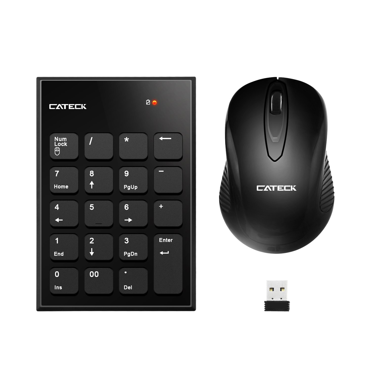Wireless Numeric Keypad & Mouse Combo - 2.4G 19 Keys Mini USB for PC/Laptop - Office & Accounting Use