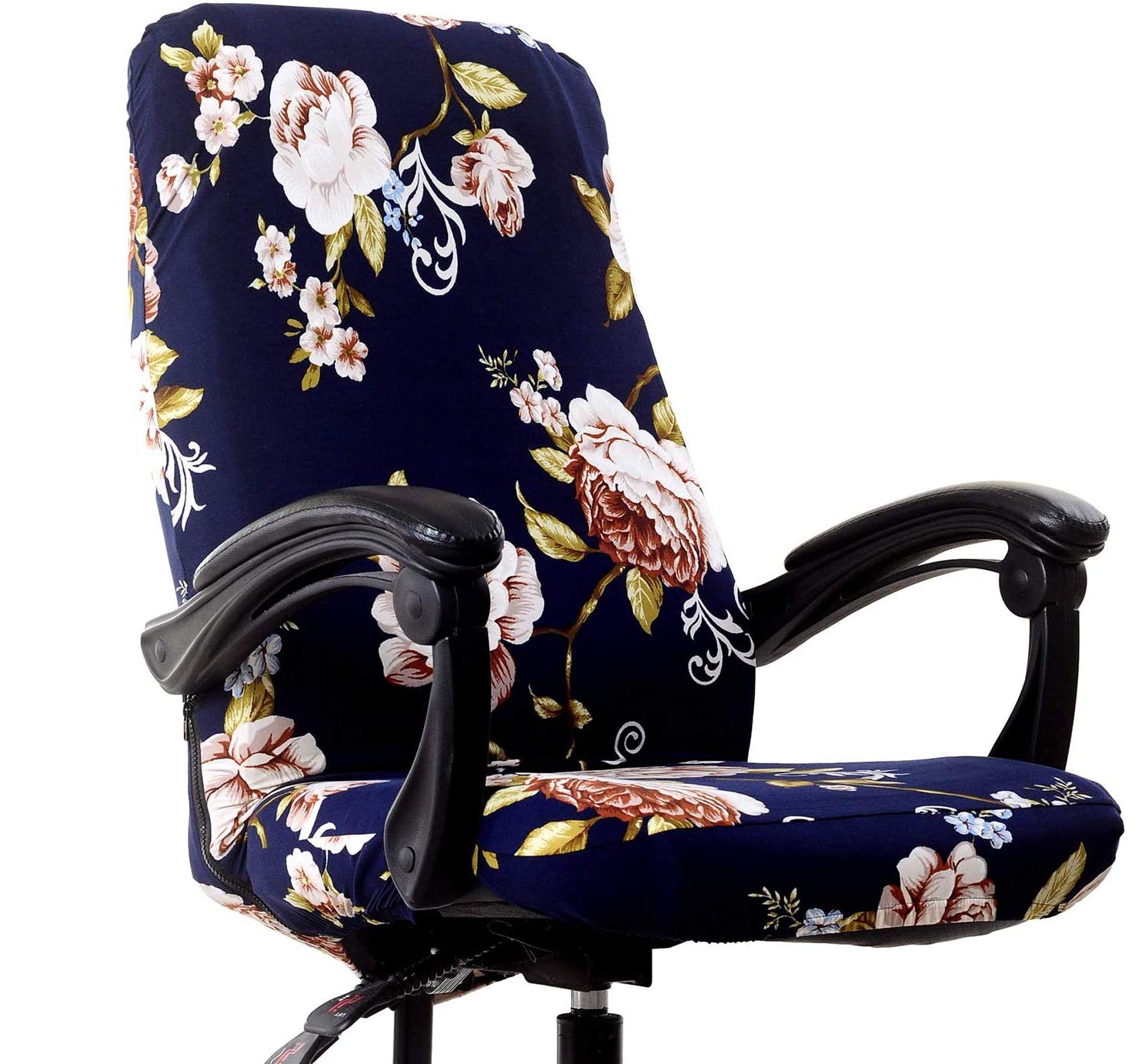 XNN Large Computer Office Chair Cover - Stretchable Protective Slipcover for Boss Chairs, Breathable & Durable (Black) - Perfect for Home Office, Gaming & Executive Workspaces