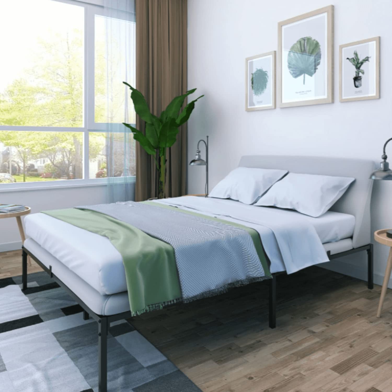 14 Inch Full Bed Frame No Box Spring Needed - Heavy Duty Metal Platform with Steel Base & Under-Bed Storage | Sturdy Steel Slats, Easy Assembly, Quiet & Stable | Perfect for Small Bedrooms, Guest Rooms & Dormitories