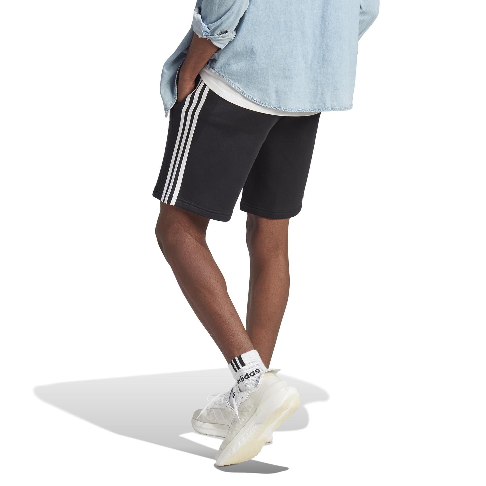 Adidas Men's Essentials 3-Stripes Fleece Shorts - Comfortable Athletic Shorts for Running, Gym & Lounge - Perfect for Workouts, Casual Wear & Relaxation