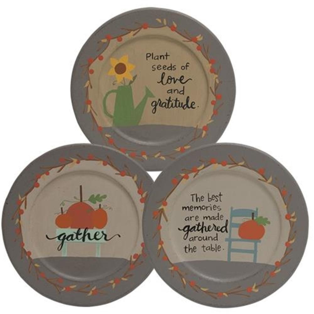 Gathered Around the Table Plate Set of 3 - Elegant Dinner Plates for Family Gatherings, Dinner Parties & Holiday Entertaining