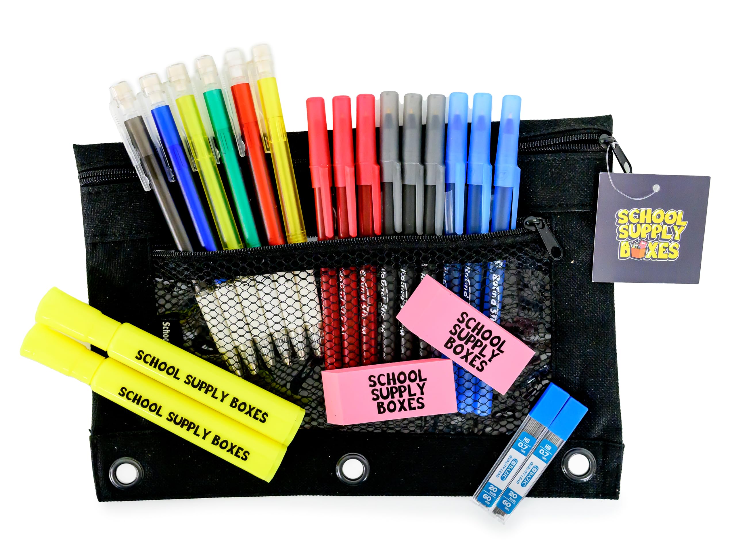 Math Essentials Back to School Bundle - 36 Piece Classroom Supply Kit with Pencils, Erasers & Rulers for Students, Teachers & Homeschooling | Perfect for School, Office & Homework Organization