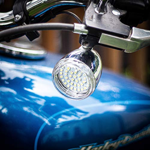 Premium LED Turn Signals for Harley Davidson - Eagle Lights Gen II Front LED with White Running Lights (1157 Base) - Enhance Visibility & Safety for Night Riding & Urban Commuting