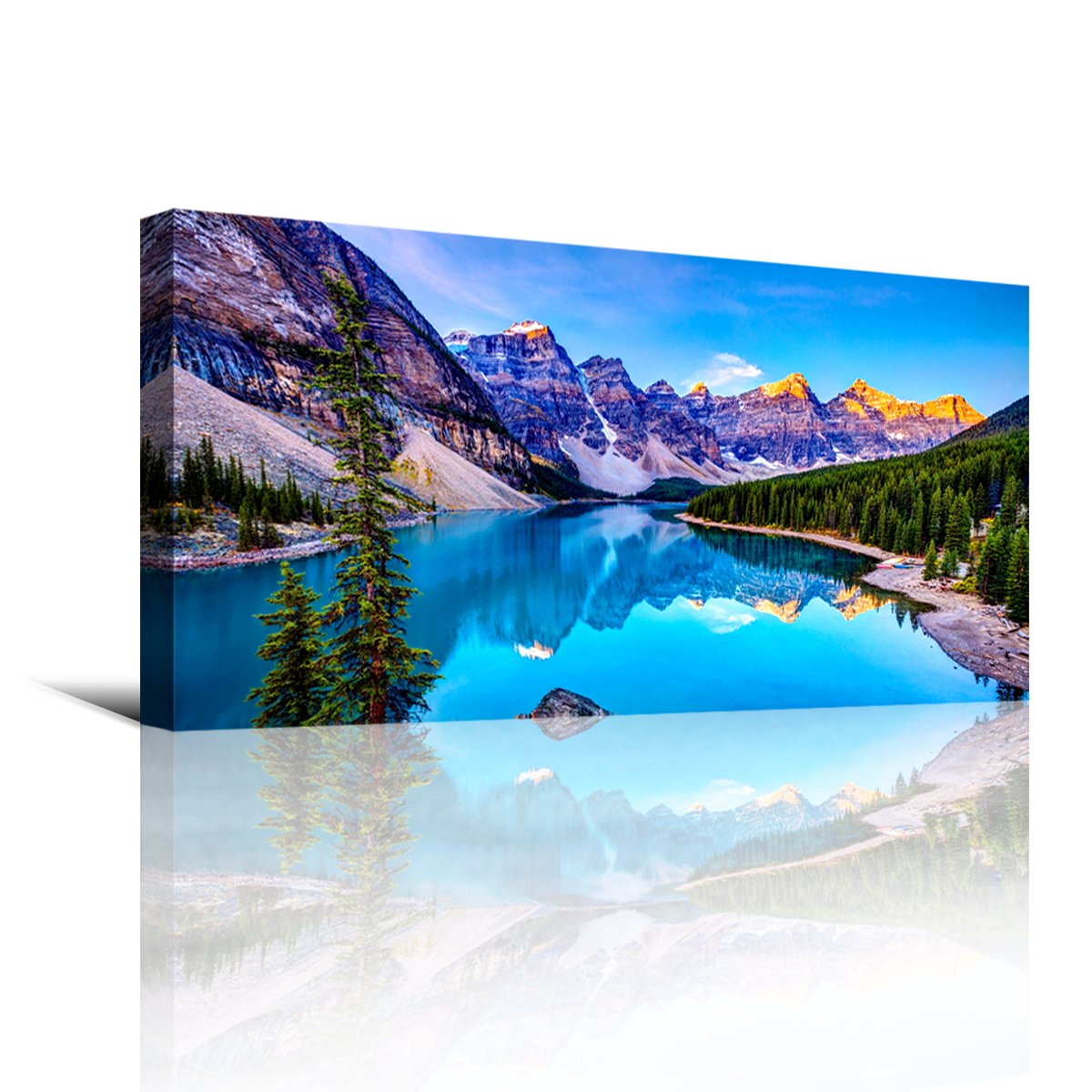 Lake Mountain Landscape Canvas Wall Art - Modern Waterproof Print for Home Decor, 2.5cm Thick Stretched & Ready to Hang | Perfect for Living Room, Bedroom & Office Decor