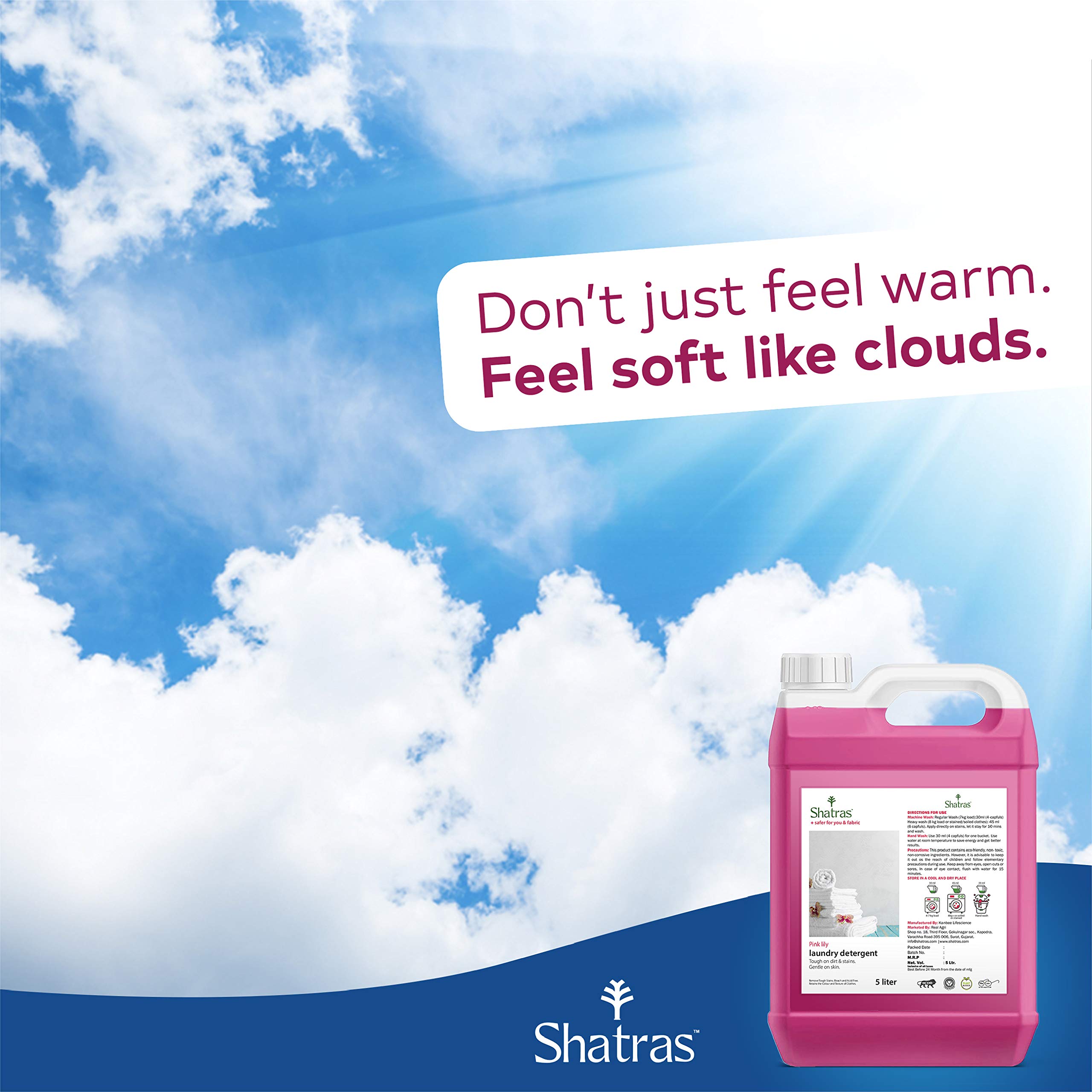 Shatras Natural Liquid Laundry Detergent - Hypoallergenic, Baby-Safe, Eco-Friendly with Fabric Conditioner - 5L for All Washing Machines (HE Compatible) - Perfect for Families, Sensitive Skin & Eco-Conscious Homes