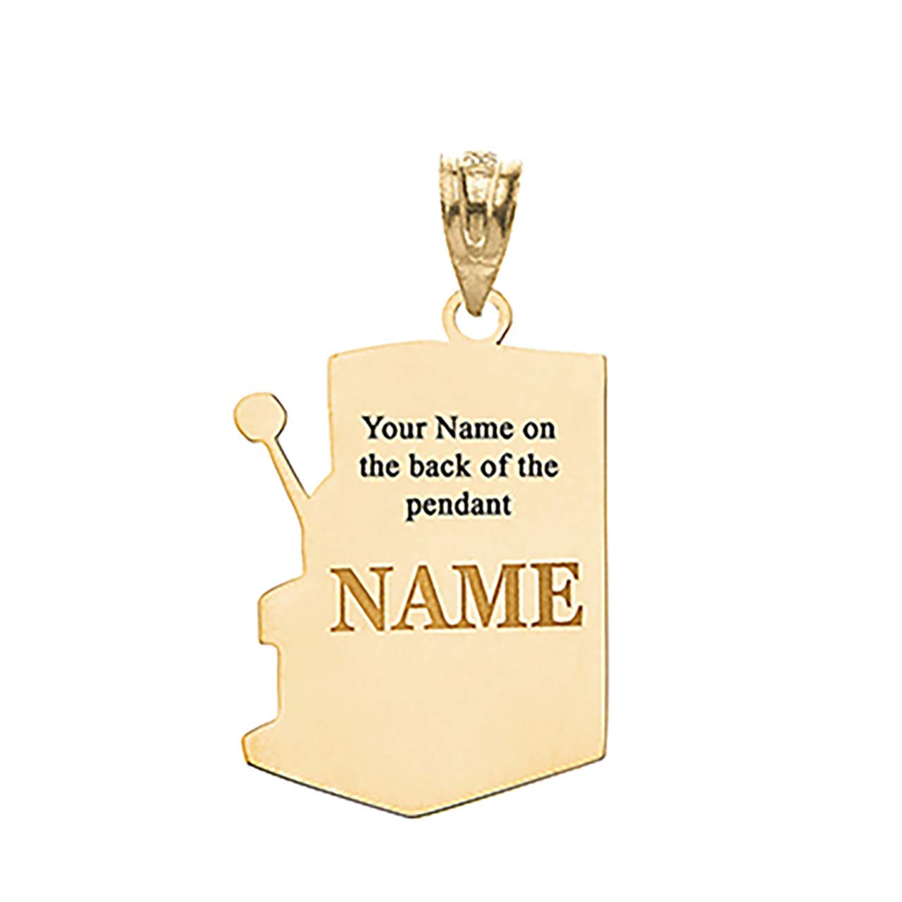 10K Yellow Gold Personalized Casino Slot Machine Name Pendant - Good Luck Charm Jewelry for Gamblers & Casino Enthusiasts | Perfect Gift for Birthday, Anniversary & Special Occasions
