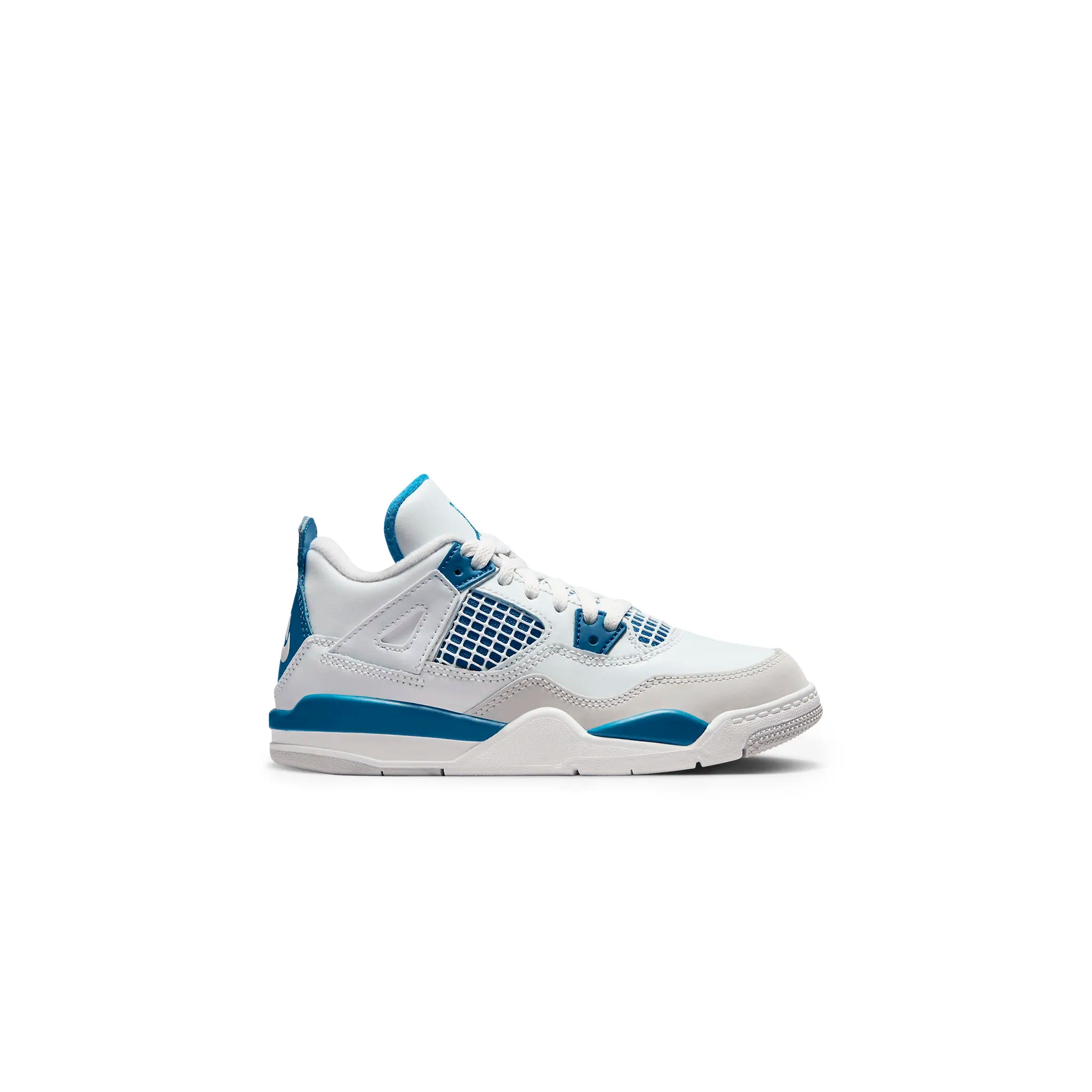 Air Jordan 4 Retro Military Blue Kids' Basketball Shoes - Authentic PS Size for Boys & Girls - Perfect for School, Sports, and Casual Wear